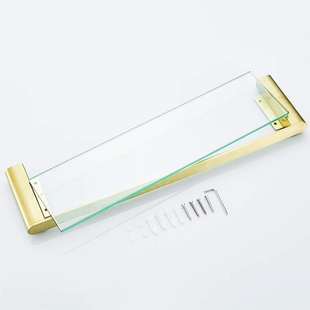 Multifunctional Bathroom Glass Shelf - Brushed Stainless Steel Shower Storage Rack & Cosmetic Organizer for Mirror - Perfect for Shower Room, Vanity & Bathroom Organization