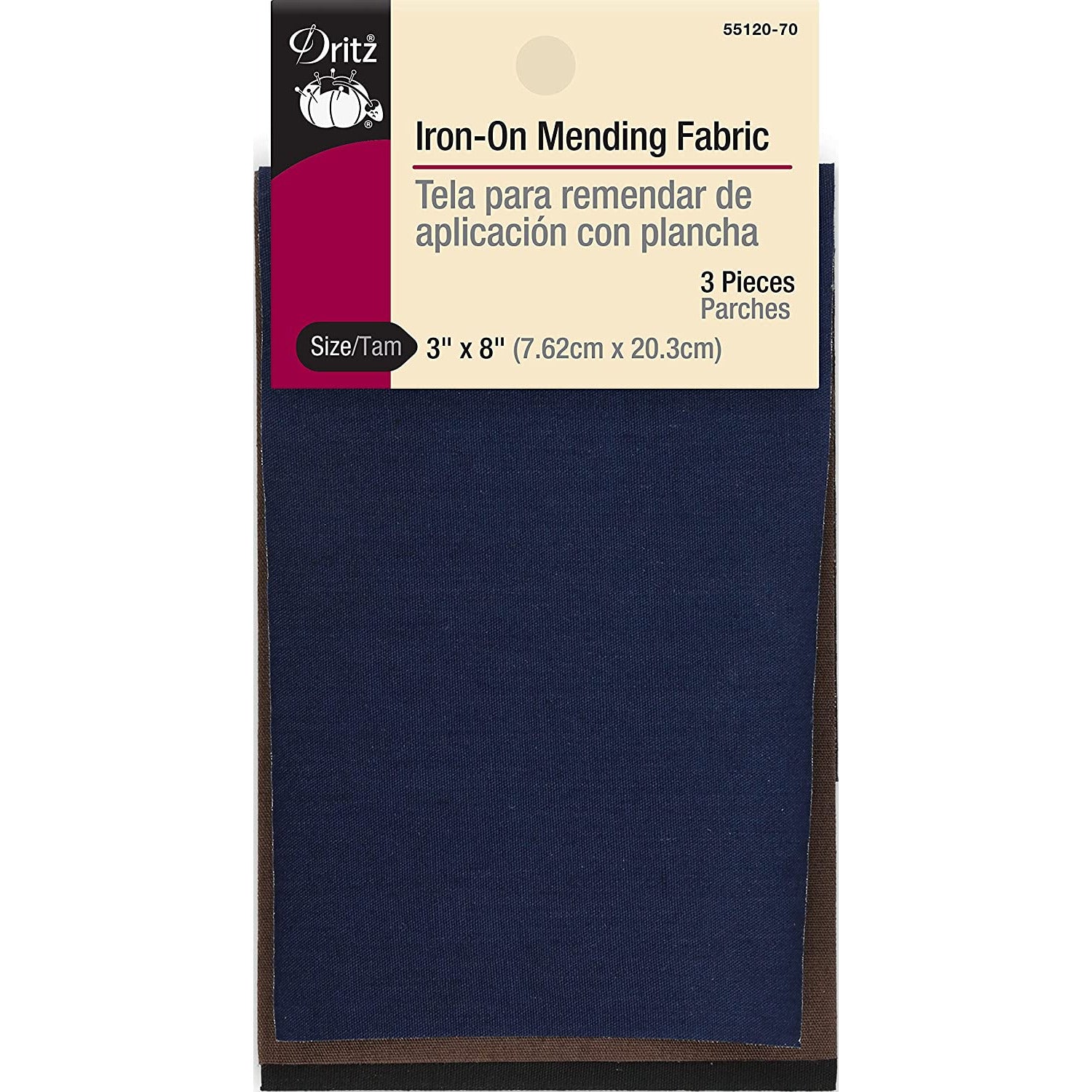 DRITZ Iron-On Mending Fabric Patch - 10 Assorted Colors for Clothing Repair, DIY Crafts & Denim Jeans - Washable & Durable Fabric Patches for Holes, Tears & Ripped Clothes (Home & Travel Sewing Kit Essential)