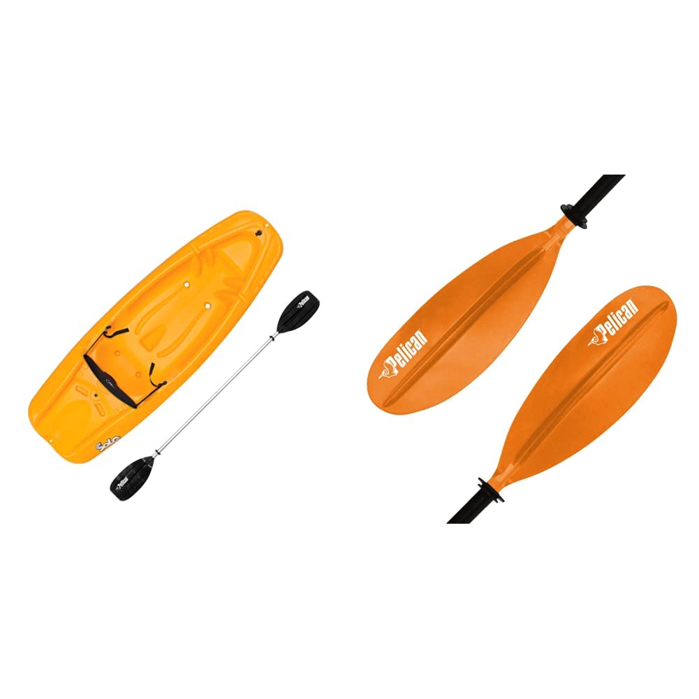 Pelican Solo 6 Feet Sit-on-Top Youth Kayak for Kids | Lightweight & Durable | Includes Paddle & Safety Accessories | Perfect for Lakes, Rivers & Beginner Paddling Adventures
