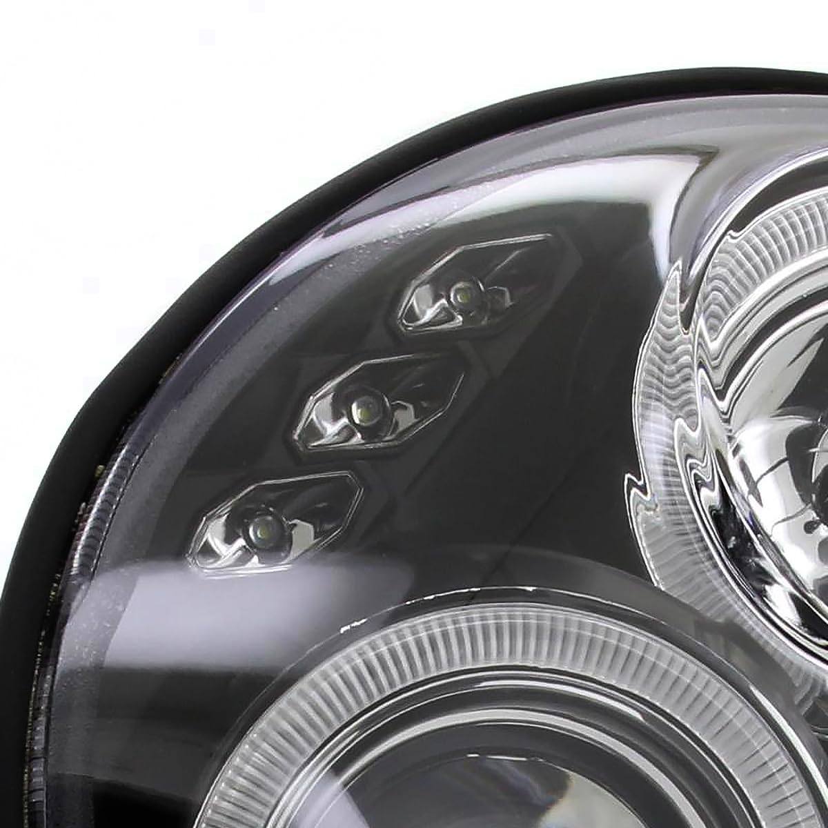Spec-D Tuning Black Halo LED Projector Headlights with Amber Side Markers - Compatible with 2002-2003 Subaru Impreza WRX (Left & Right Pair) - Upgrade for Night Driving & Enhanced Style