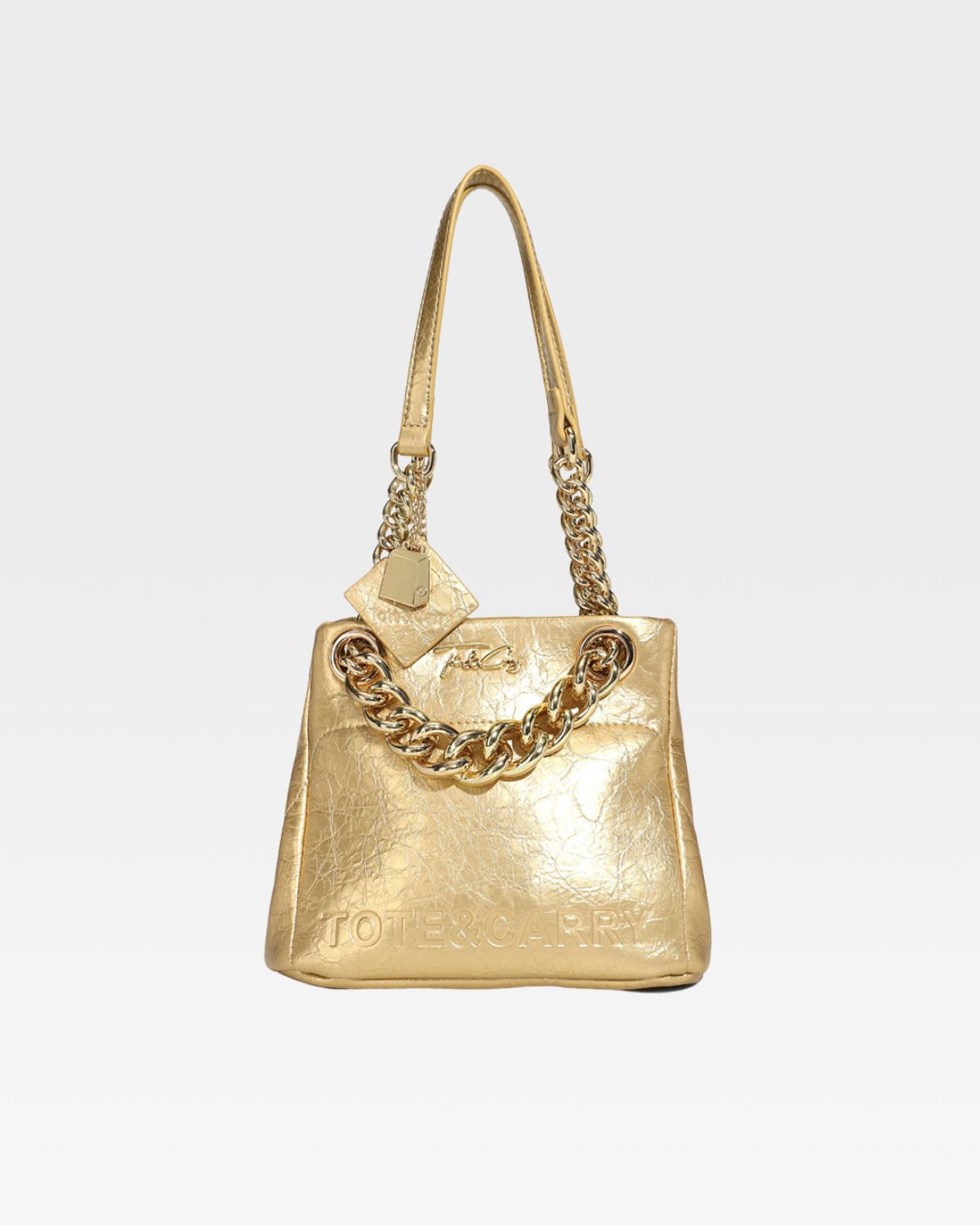 Premium Genuine Leather Mini Tote Bag for Women - Gold Color | Stylish Crossbody Purse for Work, Travel & Everyday Use