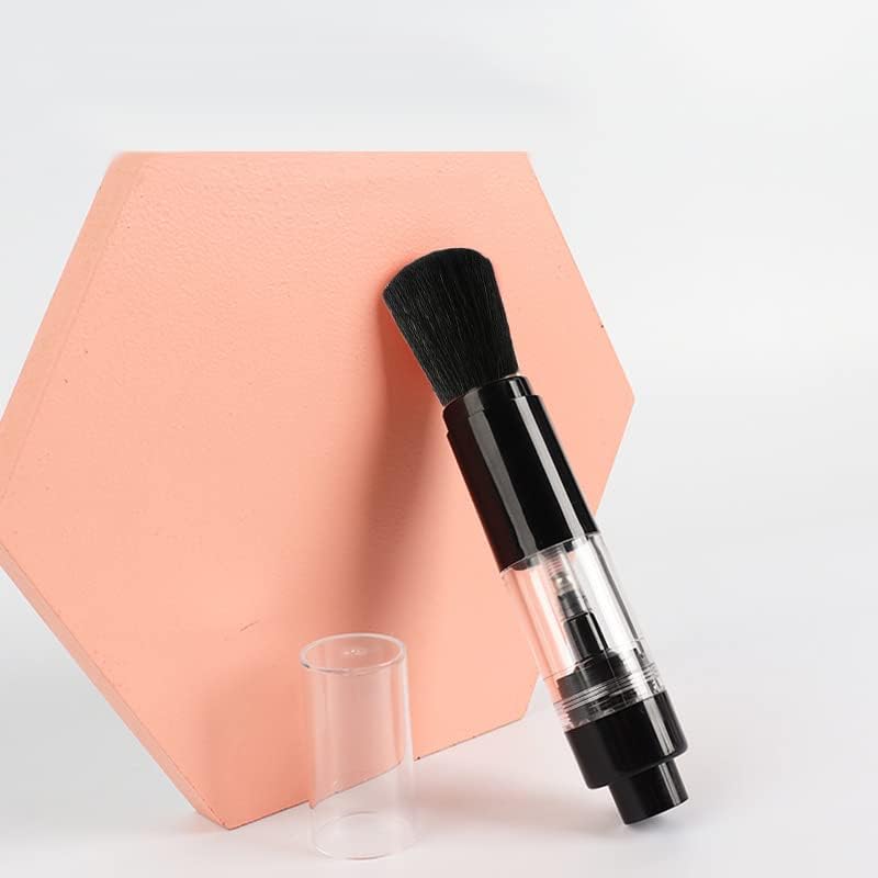 Refillable Powder Brush with Spray Applicator - Travel Blush & Contour Kit for Flawless Makeup (Black)