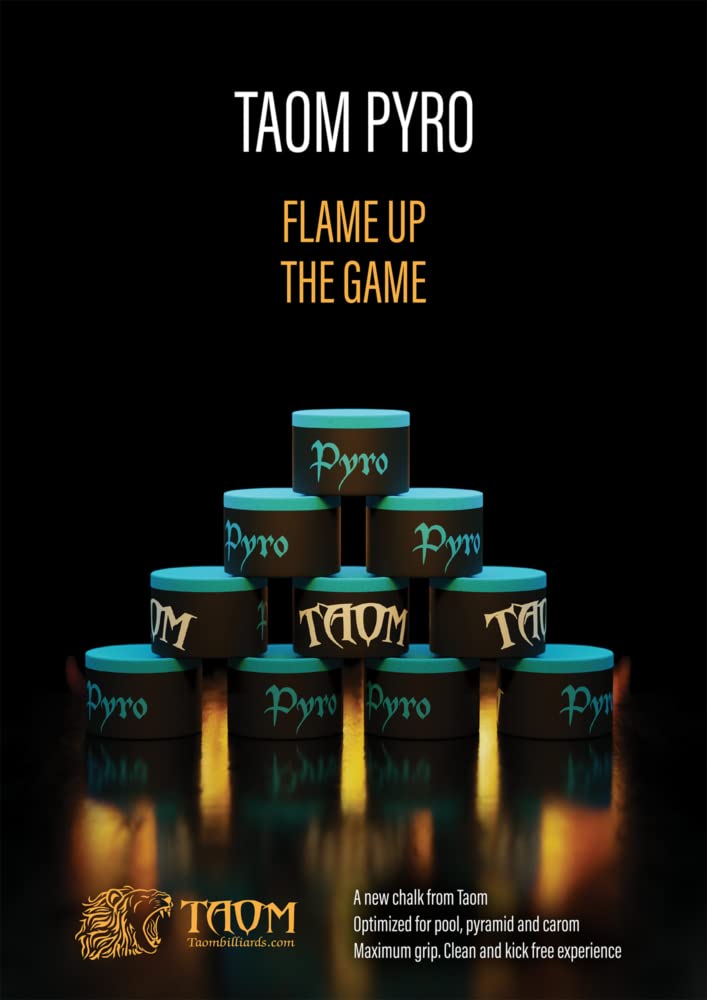 Premium TAOM Pyro Billiard Pool Cue Chalk - Blue (Branded Box) | High-Performance Snooker & Pool Accessory for Professional Players & Home Game Rooms