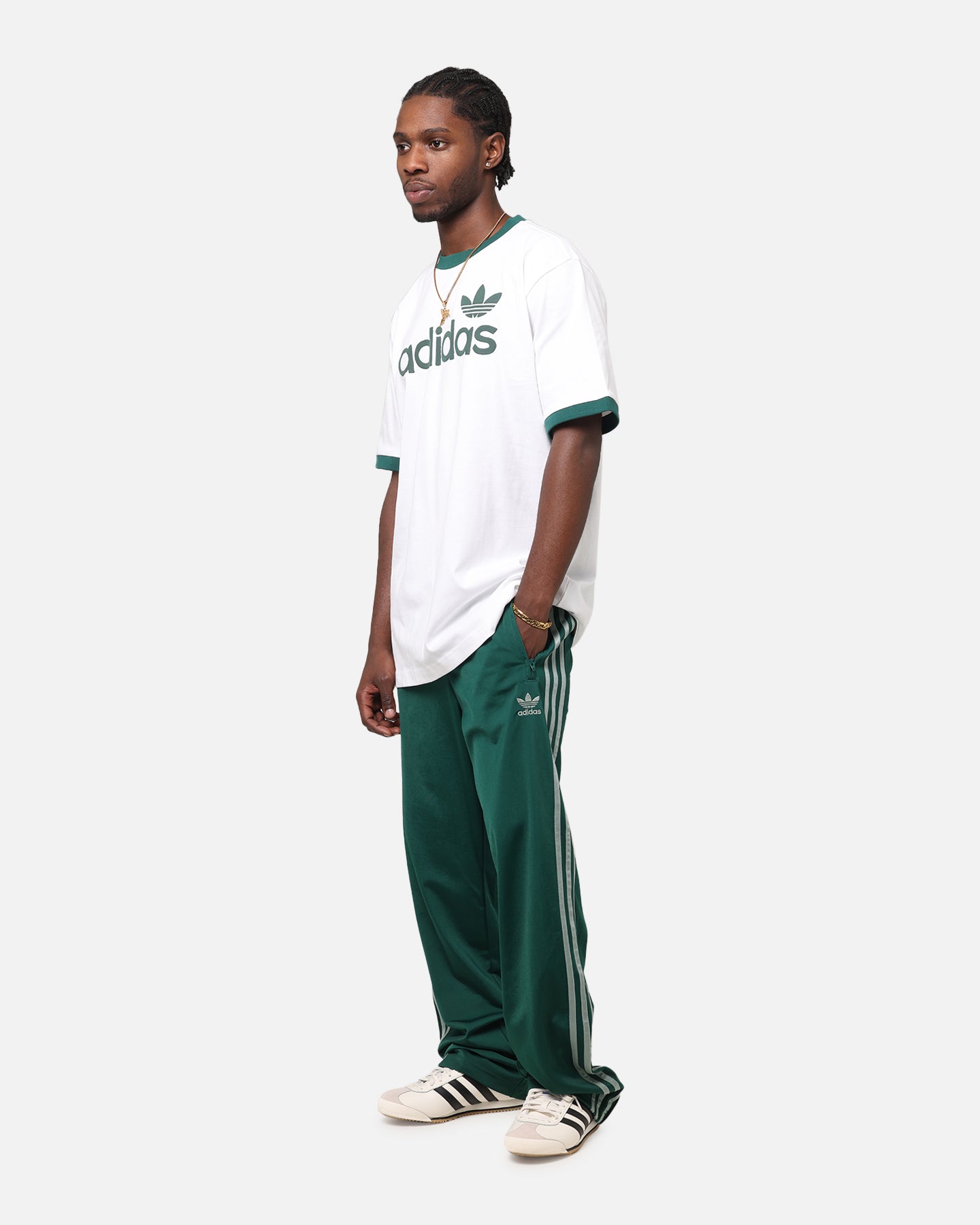 Adidas Firebird Track Pants for Men - Green Retro Running Joggers - Comfortable Athletic Pants for Gym, Workout & Casual Wear