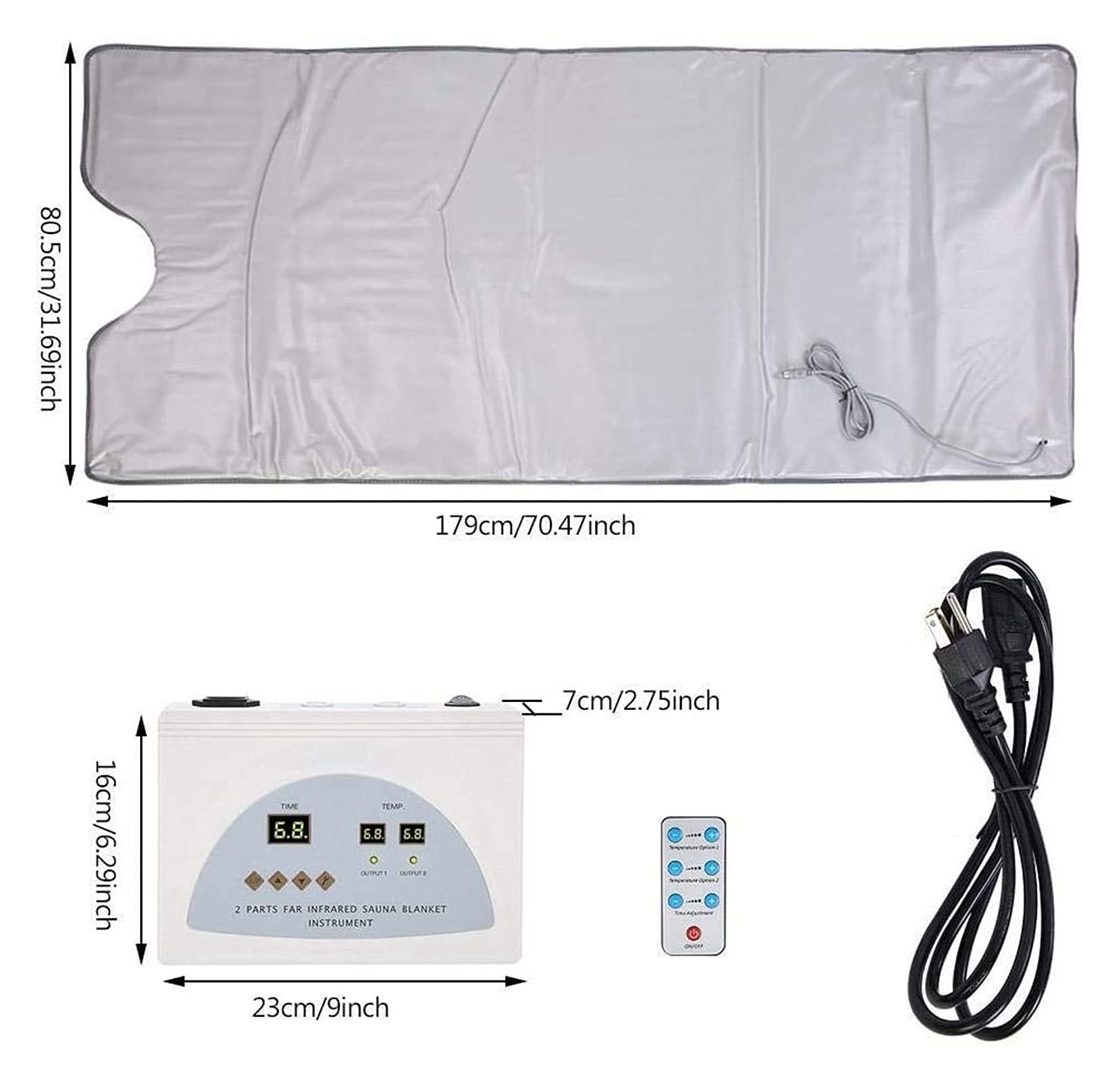 2 Zone Heating Sauna Blanket with Remote Control - Electric Body Wrap for Weight Loss, Detox Therapy & Relaxation - Perfect for Home Spa, Post-Workout Recovery & Wellness Routine