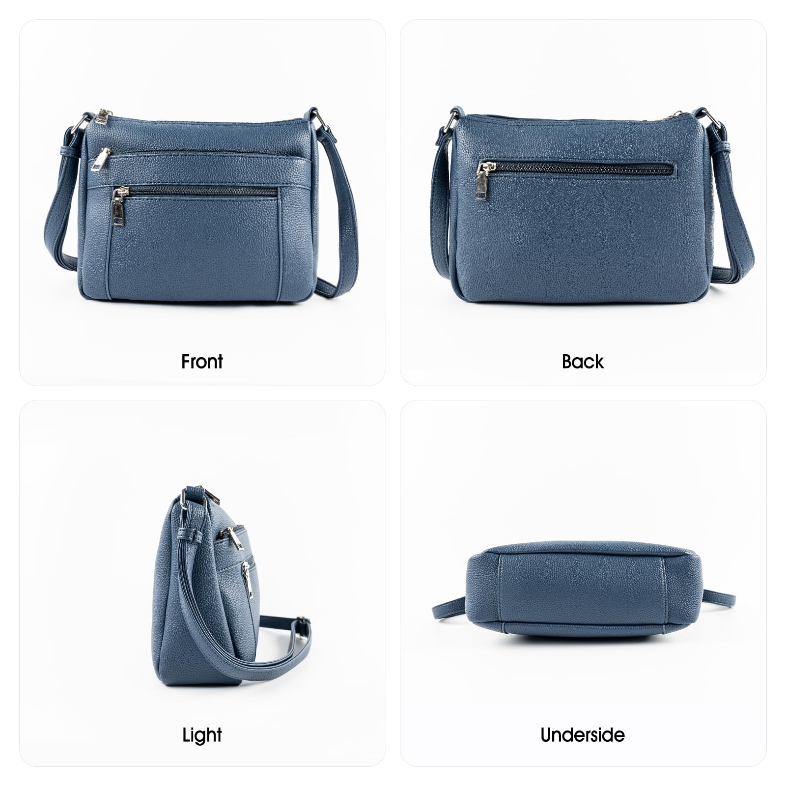Stylish Leather Crossbody Bag for Women - Triple Pocket Design, Lightweight & Compact Shoulder Purse - Perfect for Travel, Shopping & Everyday Use