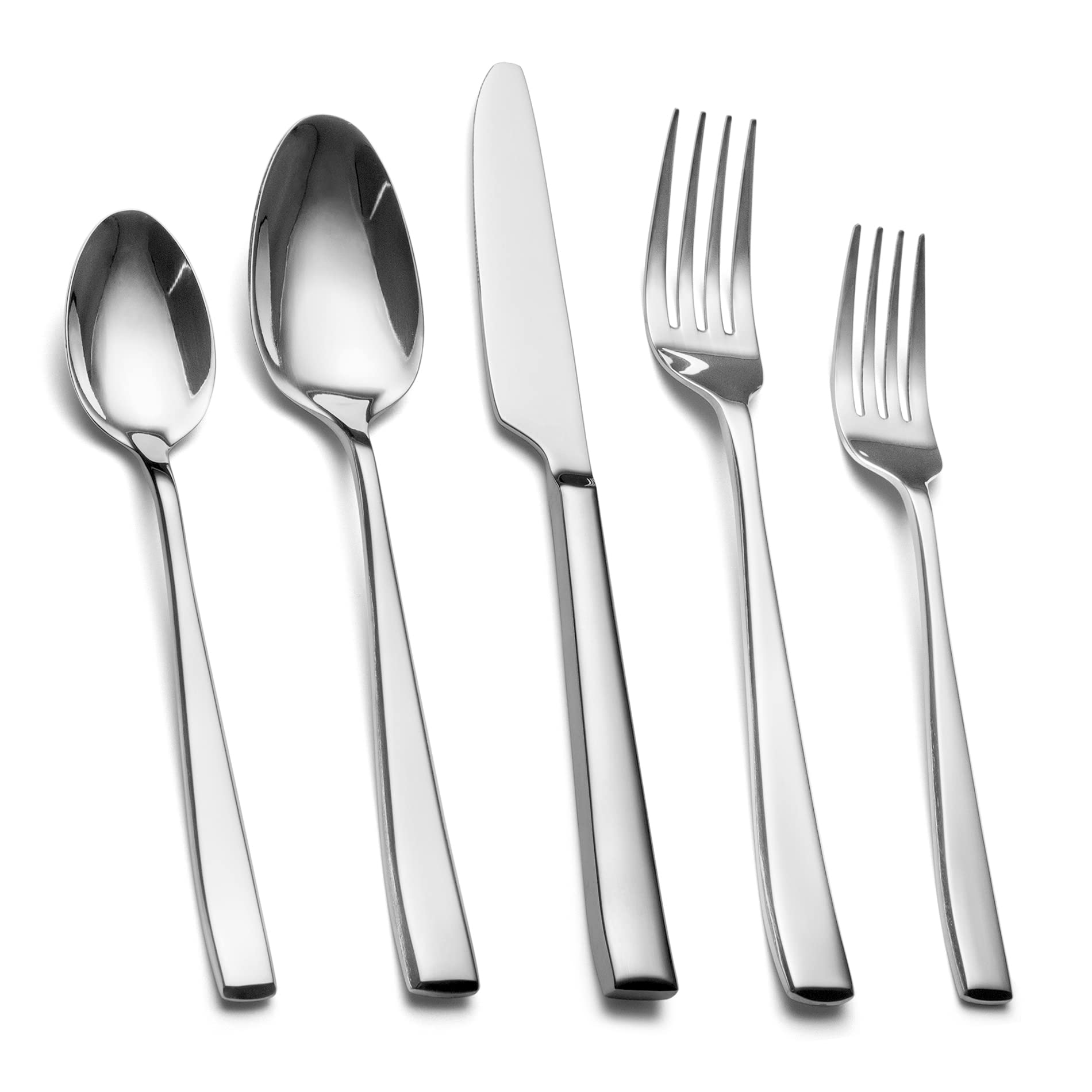 Premium 40-Piece Stainless Steel Silverware Set Service for 8 - EIUBUIE Mirror Polished Flatware Set with Heavy Duty Spoons, Forks & Knives | Durable Modern Cutlery for Dining, Entertaining & Everyday Kitchen Use