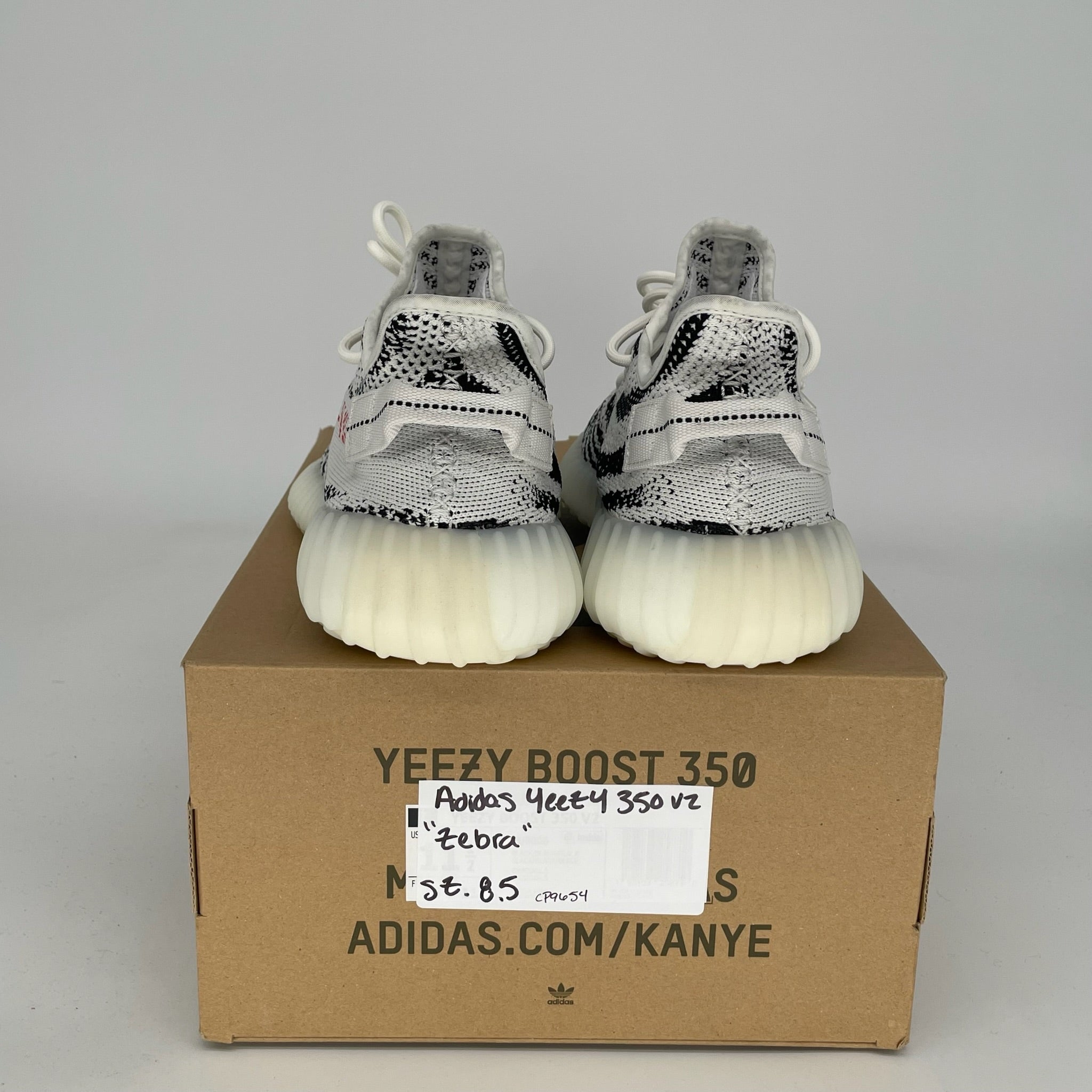 Adidas Yeezy Boost 350 V2 Zebra - Men's Running Shoes Size 8.5 (CP9654) | Comfortable Sneakers for Casual Wear, Gym & Street Fashion