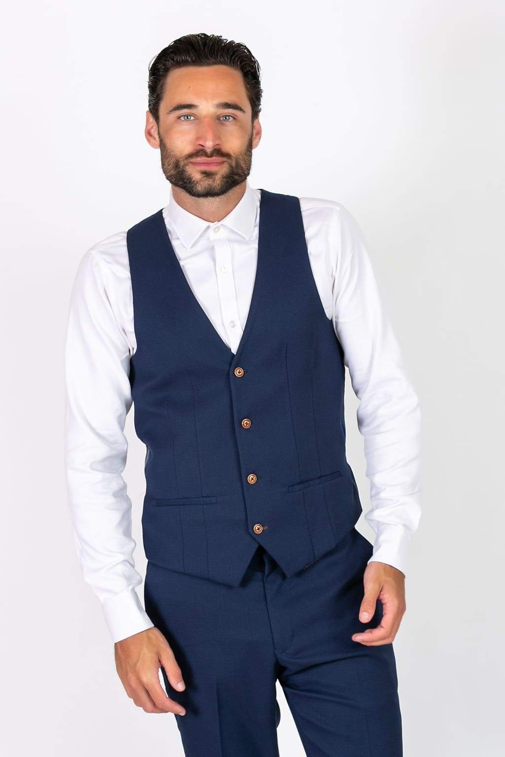 Mar Darcy Max Royal Blue Single Breasted Waistcoat for Men - Formal Vest for Weddings, Business & Special Occasions