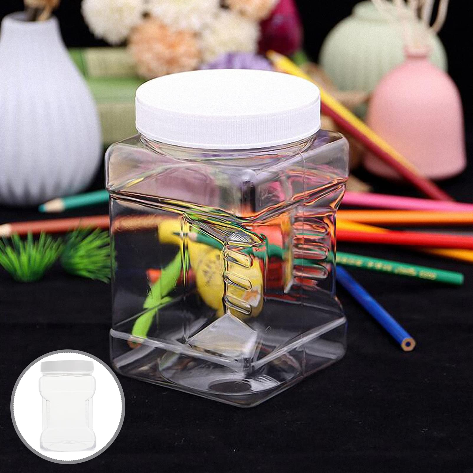 4pcs Plastic Food Storage Jars for Honey & Kitchen Use