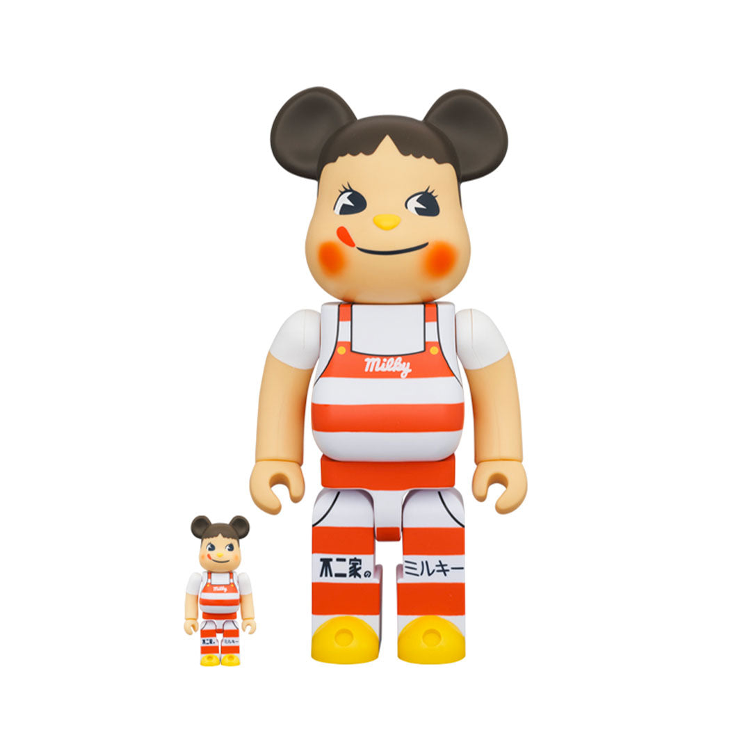 400% & 100% Bearbrick Pekochan Milky Tricorn Hat Design - Limited Edition Collectible Figure for Display & Home Decor