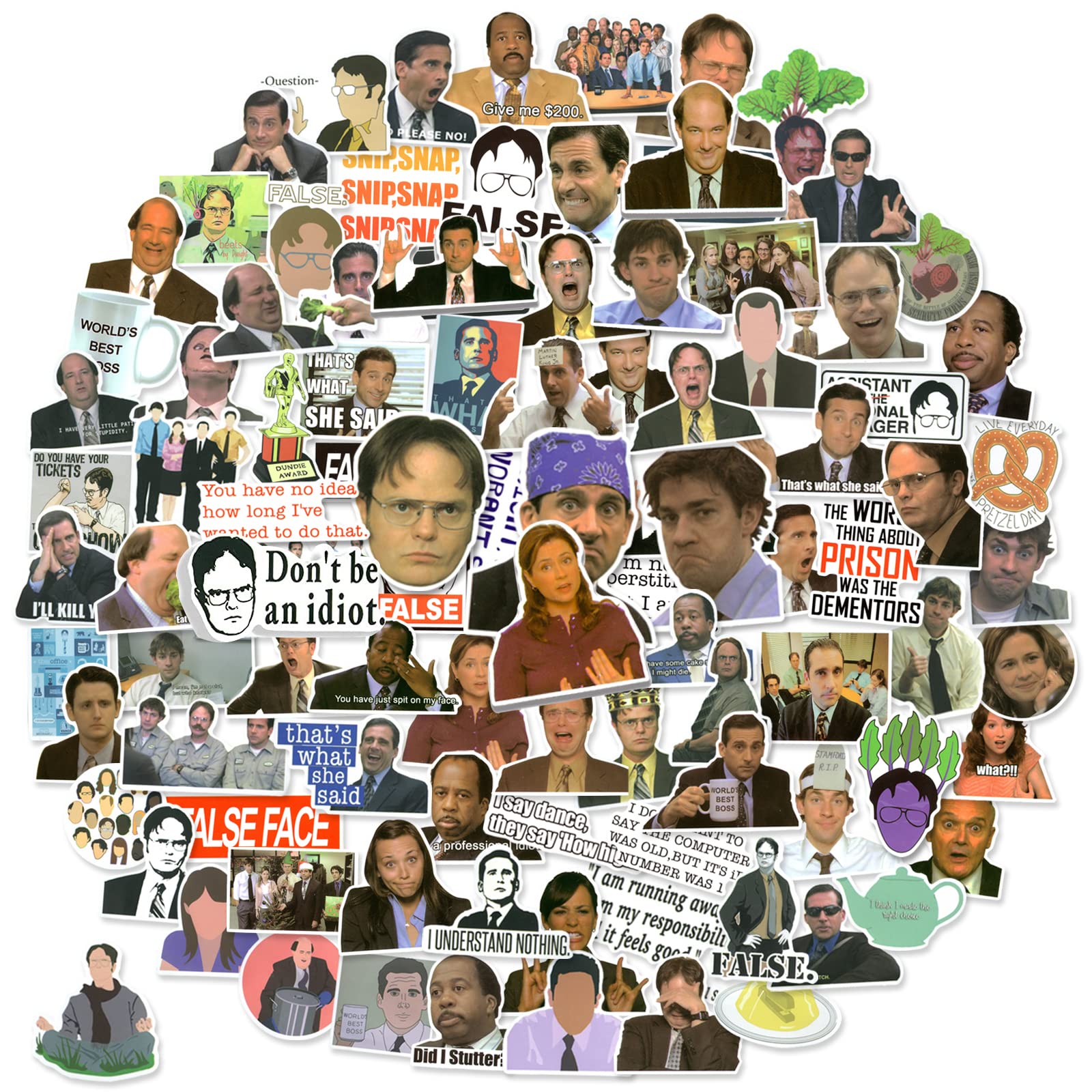 100Pcs Funny Meme Stickers for Water Bottles, Laptops & Hydroflasks - Vinyl Waterproof Office Stickers for Kids & Adults - Perfect for Journaling, TV Show Merchandise & Emoticons - Great for School, Work & Home Decor