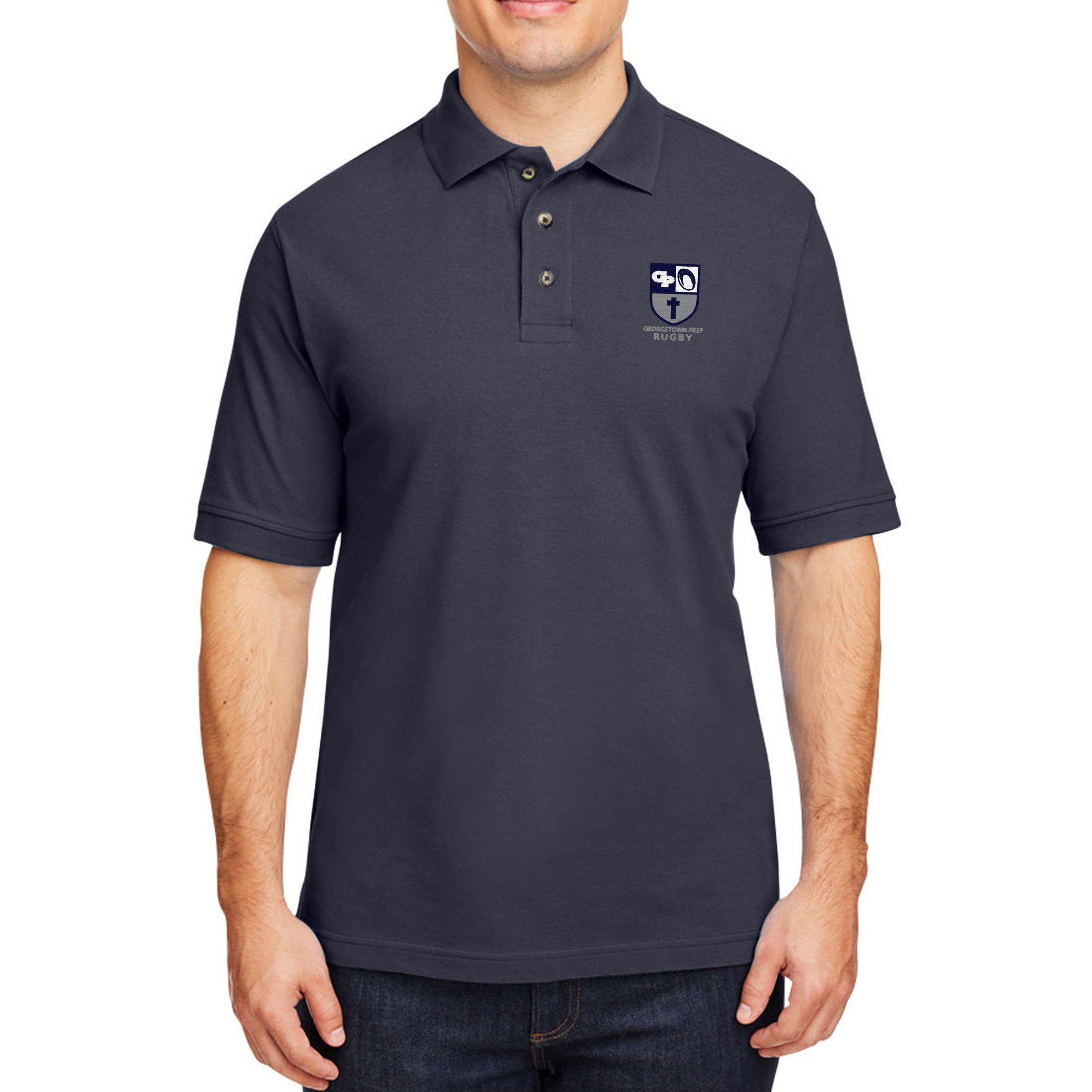Georgetown Prep Rugby Cotton Polo Shirt - Men's Breathable Comfort Fit Sportswear for Rugby, Casual Wear & Team Uniforms