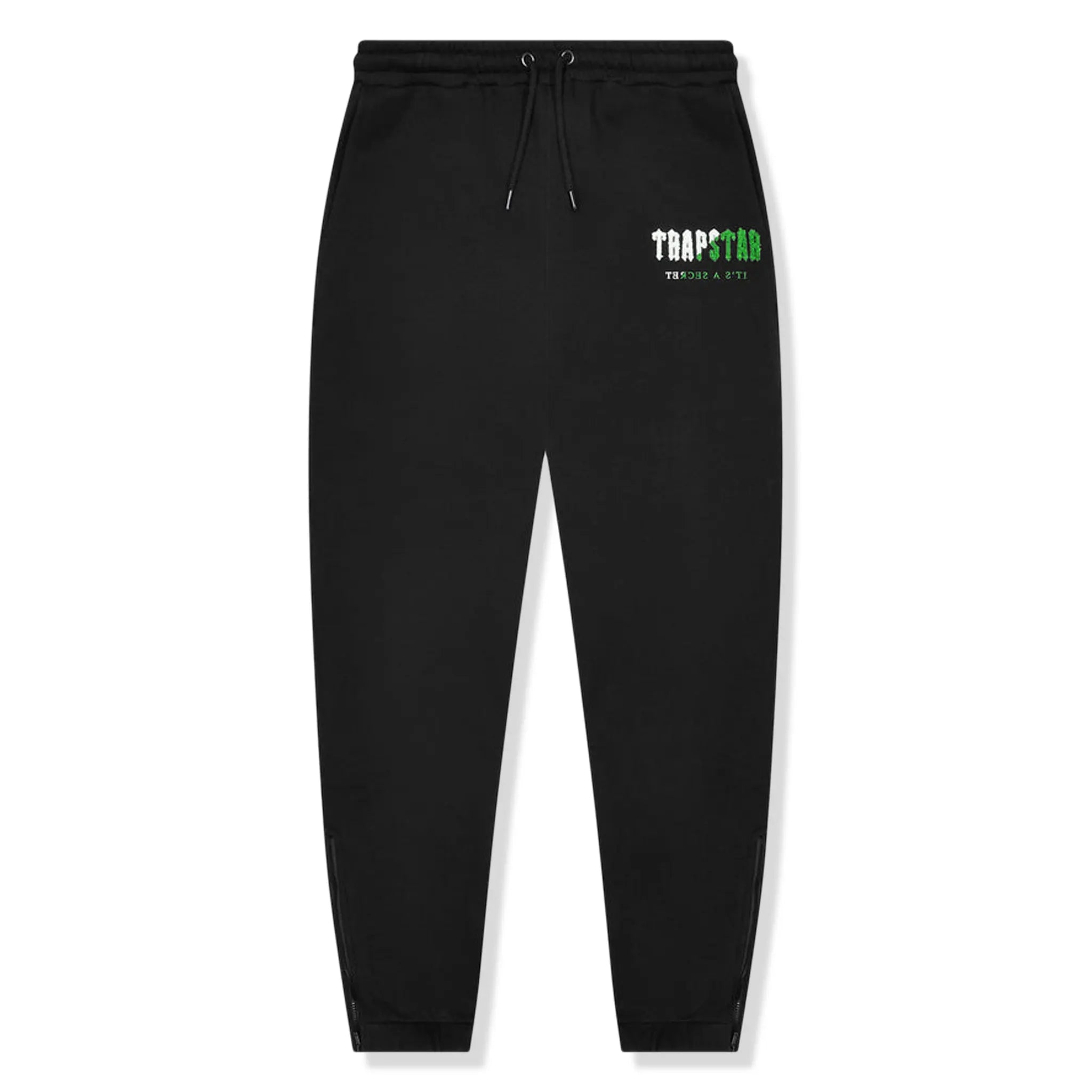 Trapstar Chenille Decoded Black Green Tracksuit for Men - Stylish Hoodie & Joggers Set - Perfect for Streetwear, Gym & Casual Outfits