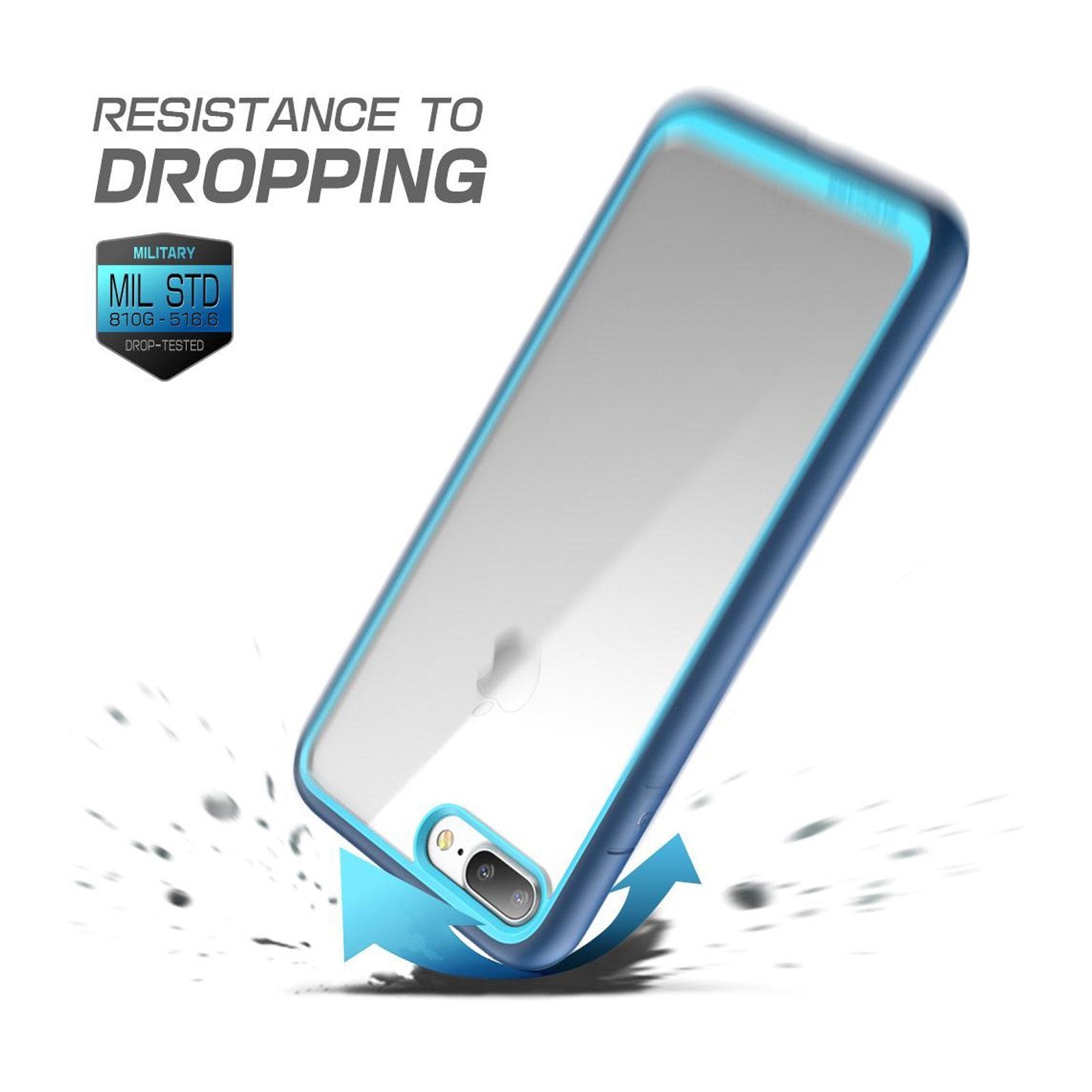 iPhone 7 Plus / 8 Plus Case - Unicorn Beetle Style Navy Protective Cover - Shockproof, Slim Fit, Military Grade Drop Protection - Perfect for Outdoor Activities & Daily Use