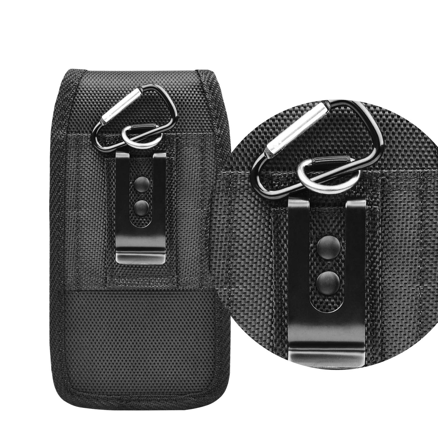 Takfox Nylon Belt Clip Phone Holster for Samsung Galaxy S25 Ultra/S24 Plus/S23/S22/S21 FE 5G/S20/S10/Note 20/A16/A15/A23/A13/A35/A71, iPhone 16 Pro Max & Moto G Stylus 5G - Secure Pouch Holder for Work, Hiking & Outdoor Activities