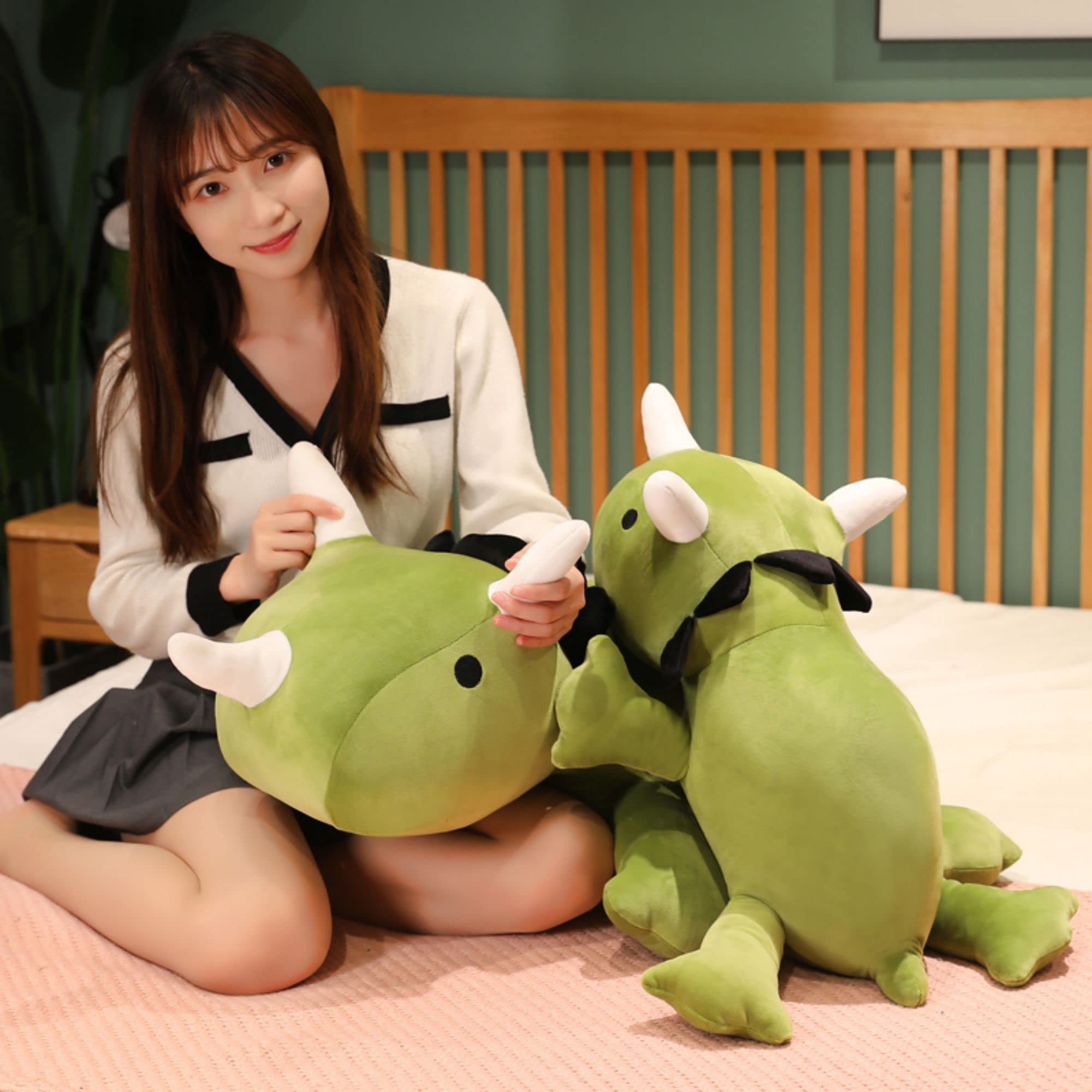 Weighted Dinosaur Plush Toy - 3.1 lbs Anxiety Relief Stuffed Animal for Kids & Adults, 23.6 Inch Green Dino Throw Pillow - Perfect for Stress Relief, Sensory Therapy, and Cozy Home Decor