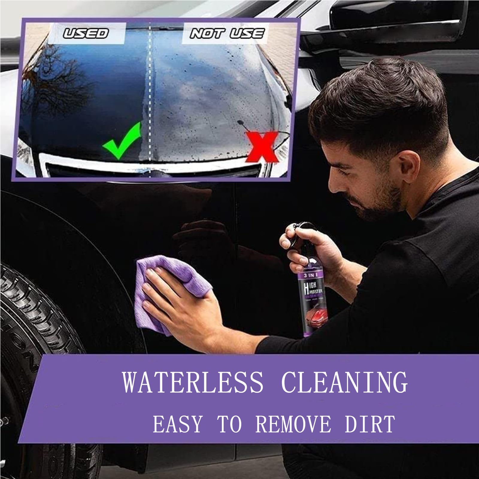 Marvulur 3-in-1 Car Nano Ceramic Coating Spray - High Protection Quick Car Cleaner & Wax for Long-Lasting Shine | Perfect for Detailing, Car Wash & Paint Protection