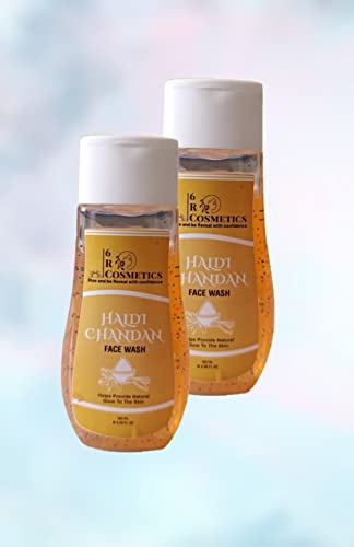 6 R Cosmetics Natural Glowing Skin Face Wash Combo Pack - Aloe Vera, Turmeric & Sandalwood for Hydration & Brightening | Daily Skincare Routine for Men & Women