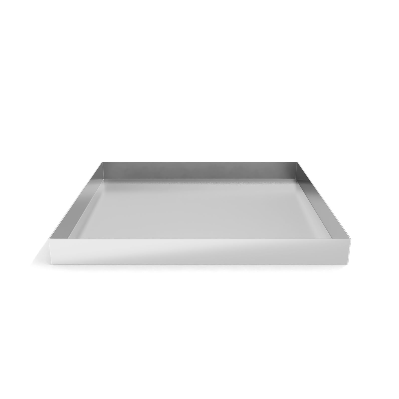 27 x 25 x 2.5 Inch 304 Stainless Steel Washing Machine Drain Pan - Heavy Duty Leakproof Drip Tray for Compact Washers - No Hole Design Protects Floors from Water Damage - Perfect for Laundry Rooms, Basements & Apartments