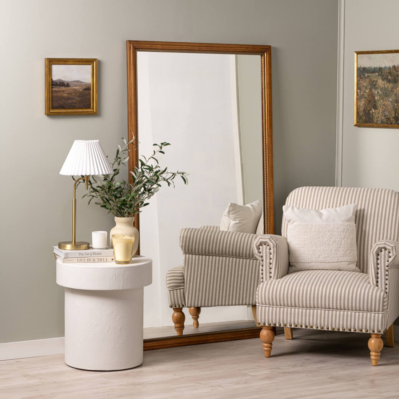 Corinne Full Length Floor Mirror - Modern Standing Mirror for Bedroom, Living Room & Dressing Area - Elegant Home Decor & Vanity Mirror for Women & Girls