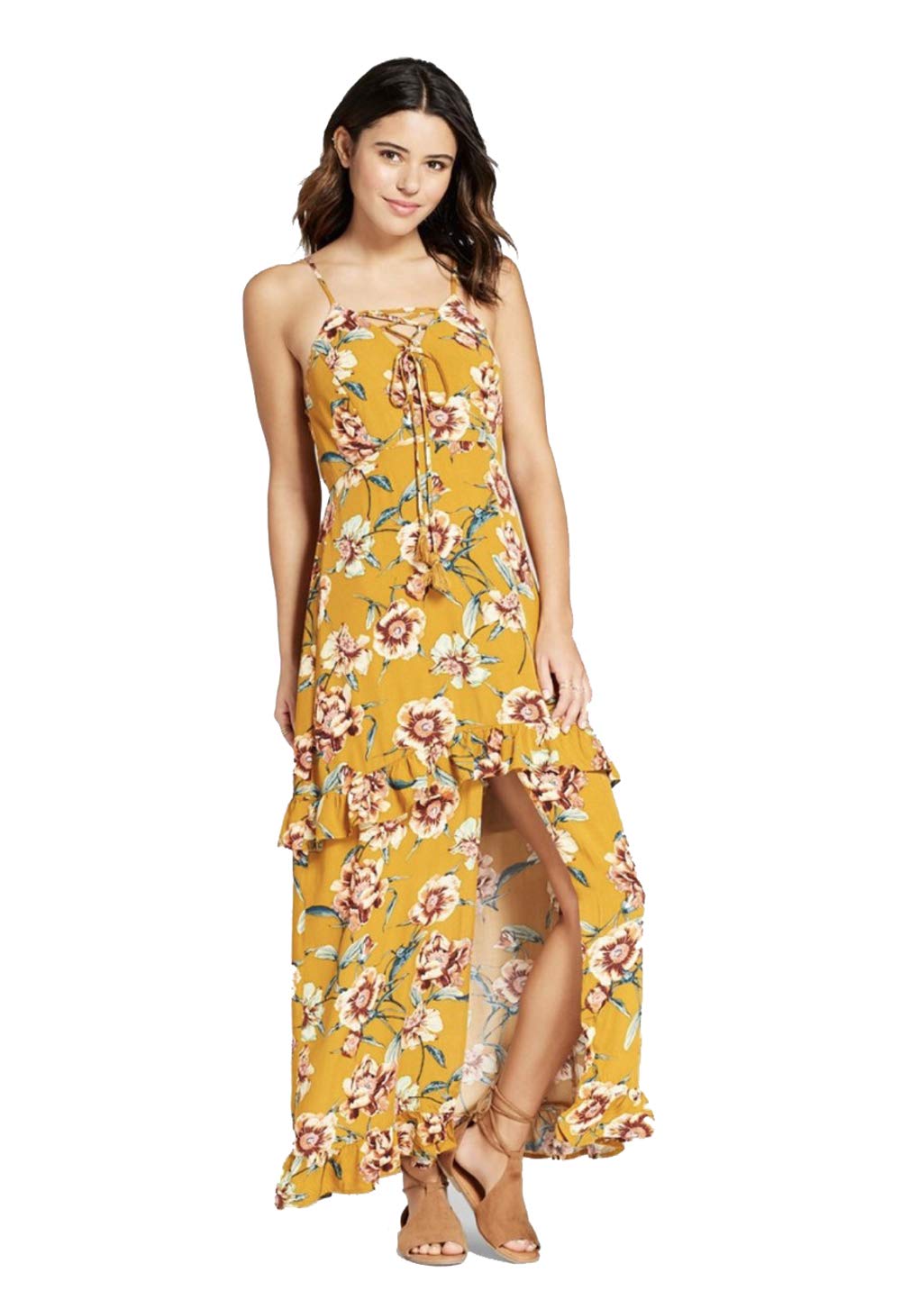 Xhilaration Women's Floral Print Maxi Dress - Summer Boho Beach Dress for Vacation, Party & Casual Wear | Lightweight & Comfortable