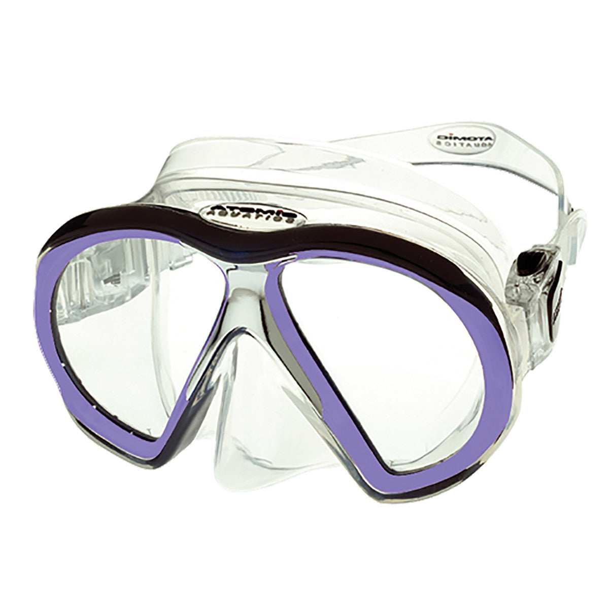 Atomic Aquatics SubFrame Clear/Purple Scuba Diving Mask - Lightweight Snorkeling Gear for Underwater Exploration & Ocean Adventures