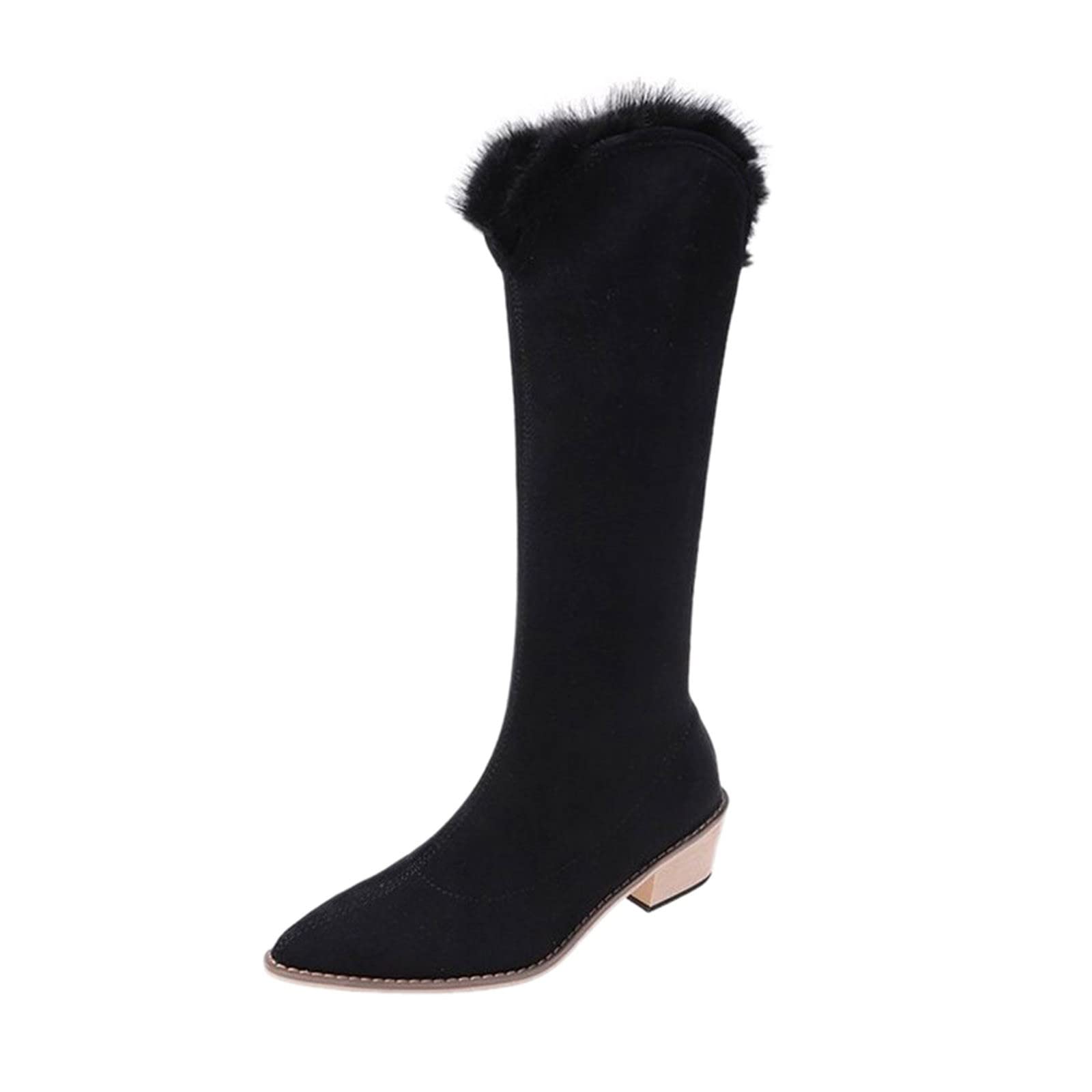 Stylish Brown Retro Thigh High Winter Boots for Women - Fashionable Heeled Zip-Up Booties | Perfect for Cold Weather, Night Out & Holiday Parties