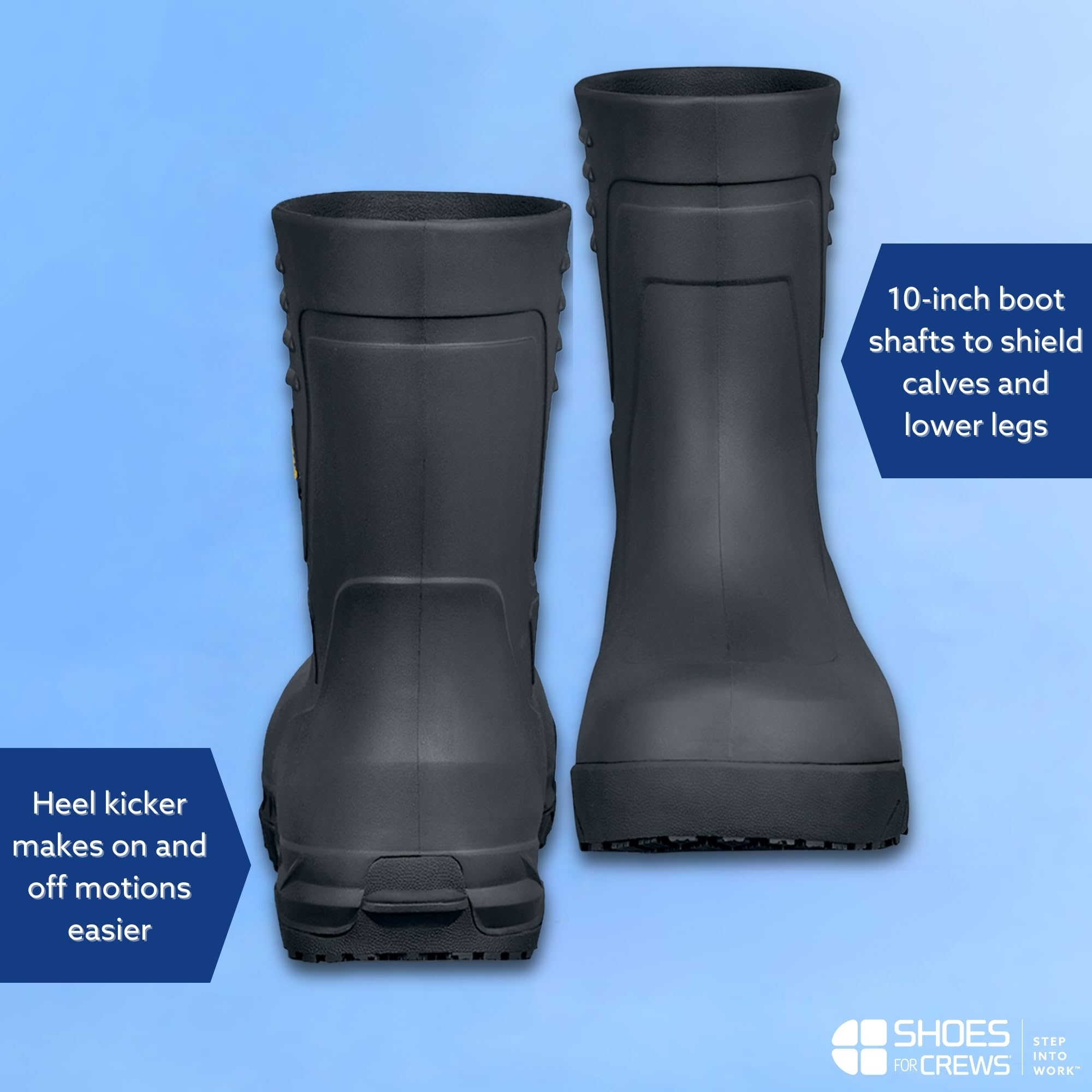 Slip Resistant Waterproof Work Boots for Men & Women - Shoes for Crews Bullfrog II Soft Toe Safety Boots | Non-Slip Work Shoes for Restaurant, Construction & Industrial Use
