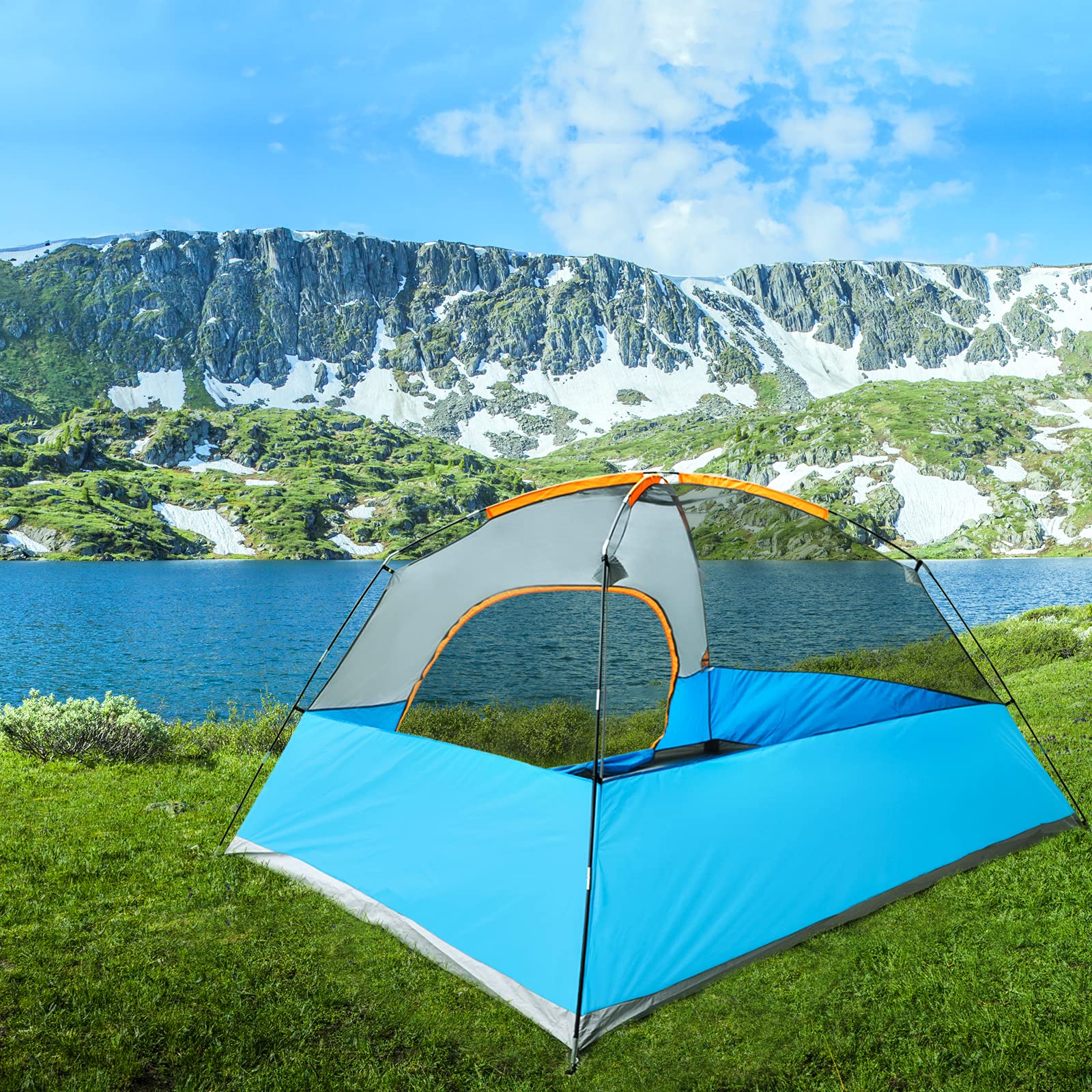 CAMPROS CP Tent - 3/4/6/8 Person Waterproof Windproof Family Camping Tent with Rainfly | Large Mesh Windows & Wide Door | Easy Setup & Portable with Carry Bag | Perfect for Backpacking, Hiking & Outdoor Adventures