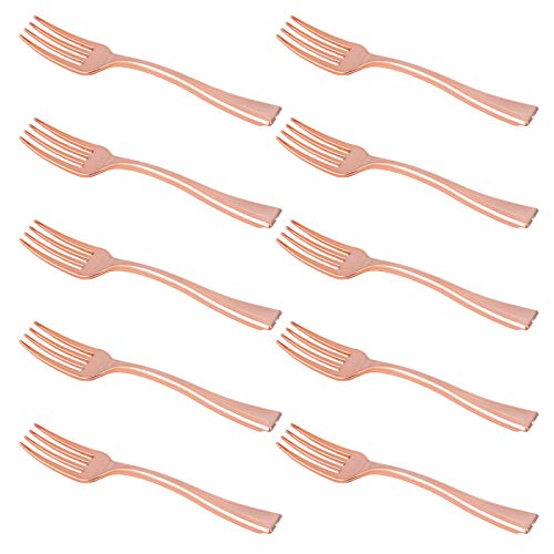 24-Piece Mini Forks Set - Rose Gold Dessert Forks for Fruit, Pudding, Cake - Perfect for Parties, Restaurants, KTV & Home Entertaining