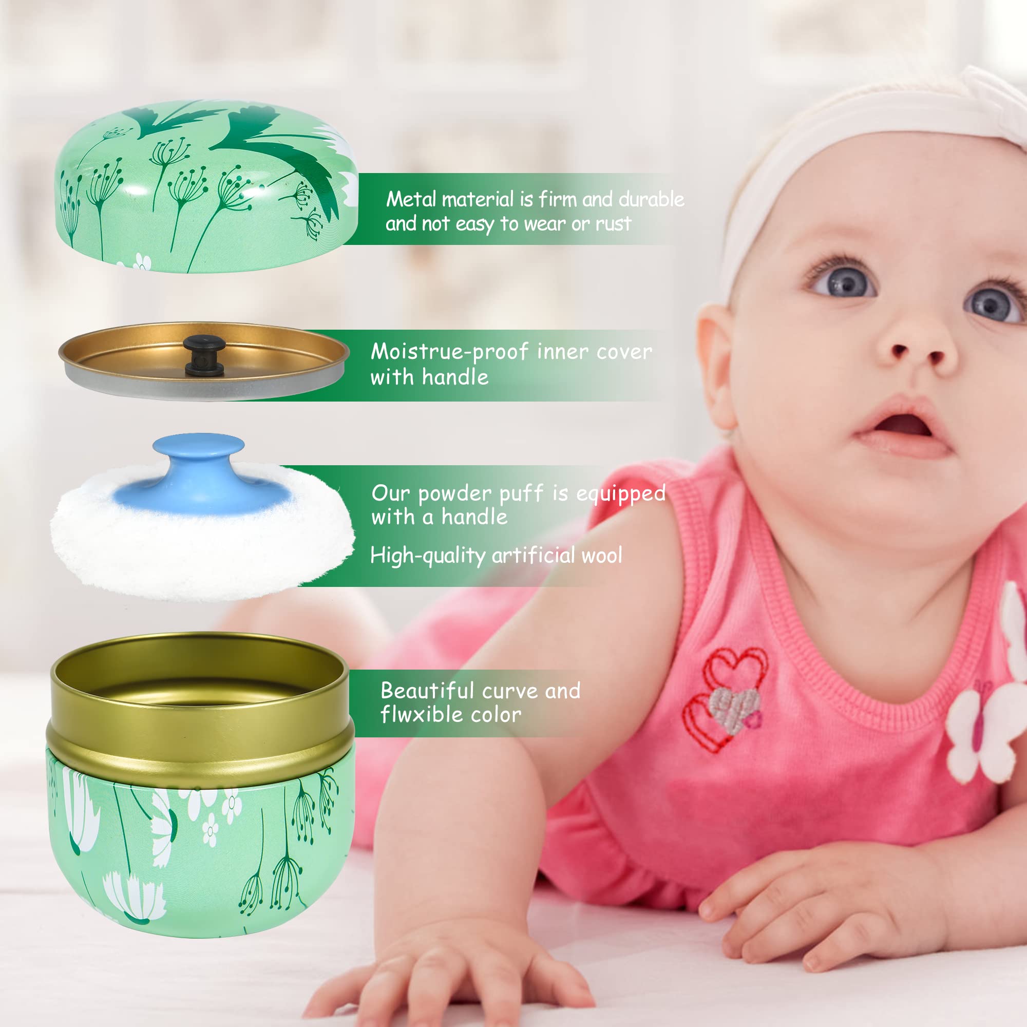 WEMEGA Travel Body Powder Case with Powder Puff - Compact Powder Container for Women & Baby Care - Perfect for Summer Breeze Scent - Ideal for Travel, Gym, and On-the-Go Touch Ups