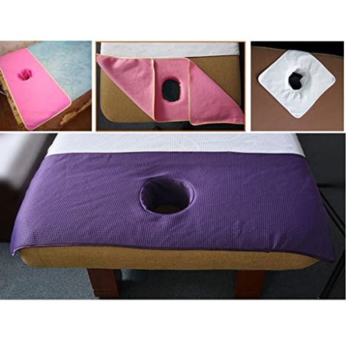 GAH Reusable Massage Bed Sheet with Face Hole - Waterproof Tattoo Table Pad Mat for Spa, Salon & Tattoo Parlor - Soft Purple Therapy Cushion for Comfortable Massage & Body Treatments