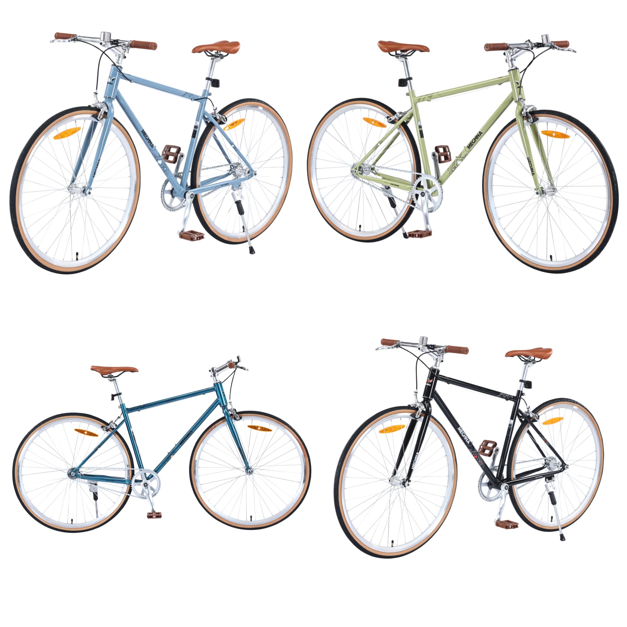 Men's & Women's Hybrid Bike - 700C Lightweight Single Speed Commuter Bicycle with Fixed Gear | Urban City Bike for Adults | Perfect for Daily Commuting, Road Sports & Outdoor Vacation Riding