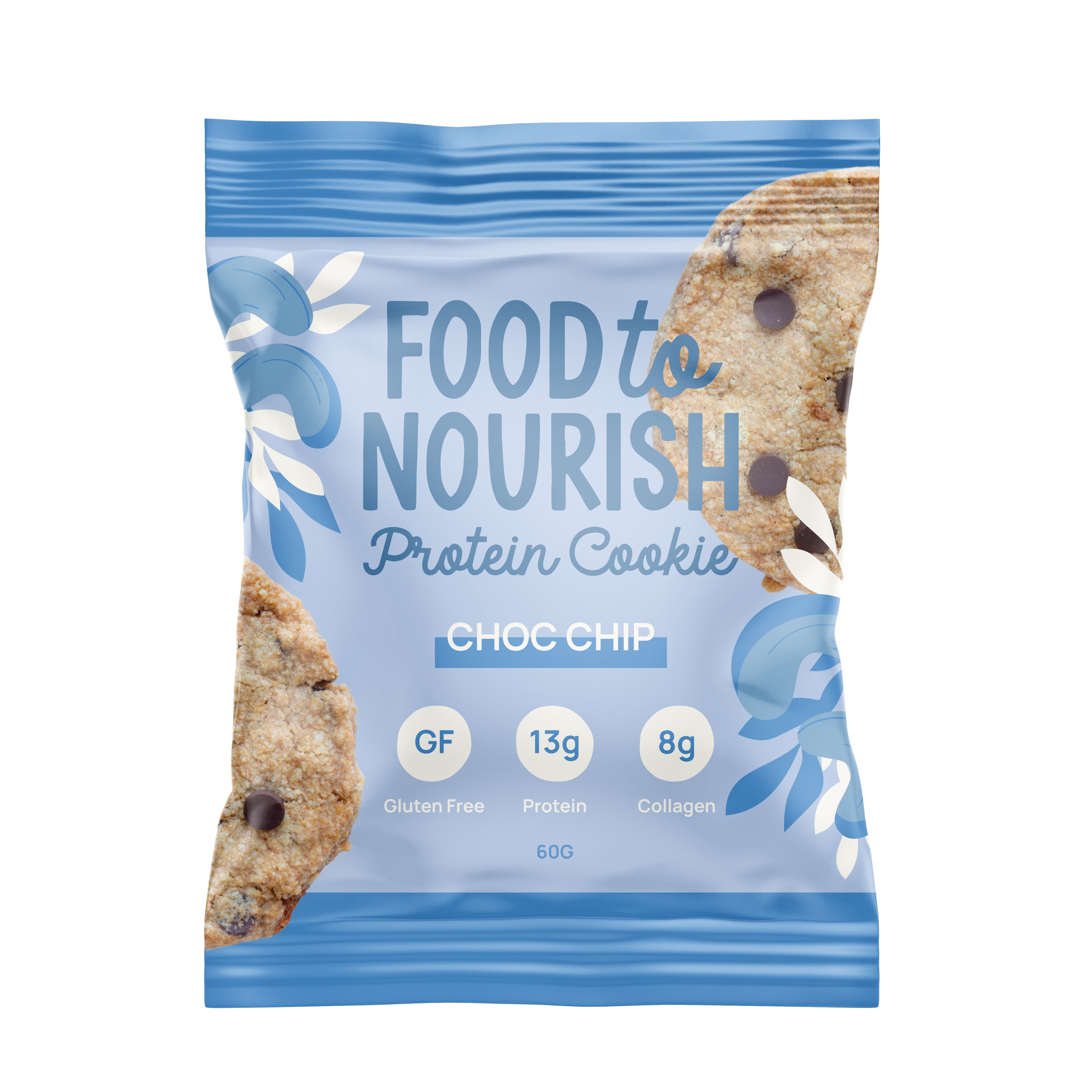 Food To Nourish Protein Cookie Chocolate Chip - High Protein Snack for Fitness, Weight Loss & On-the-Go Energy | Gluten Free, Keto Friendly Cookies for Athletes & Healthy Lifestyle
