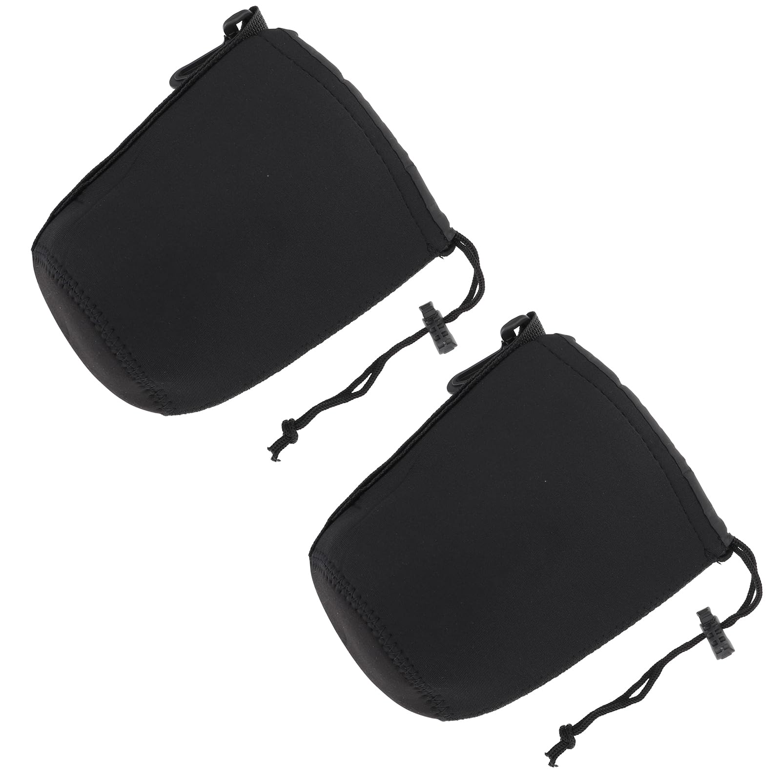 2-Pack Shockproof Neoprene DSLR Camera Lens Pouch Bag - Waterproof Drawstring Lens Case for Canon Nikon Sony Lenses - Perfect for Travel, Hiking & Photography Storage