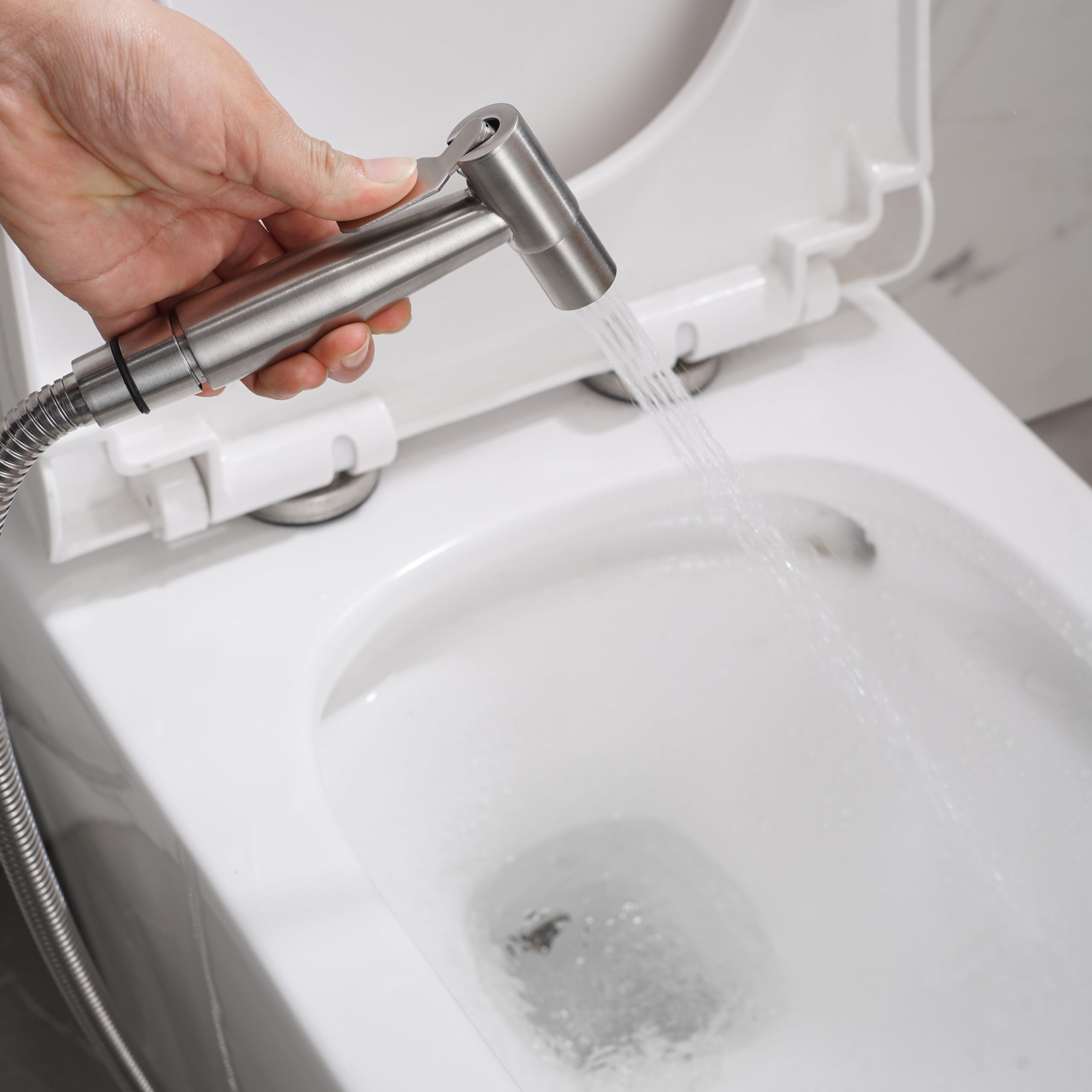 Premium Stainless Steel Handheld Bidet Sprayer for Toilet - Anti-Leak Hose, Wall or Toilet Mount - Perfect for Feminine Hygiene, Baby Cloth Diaper Wash & Bathroom Cleaning