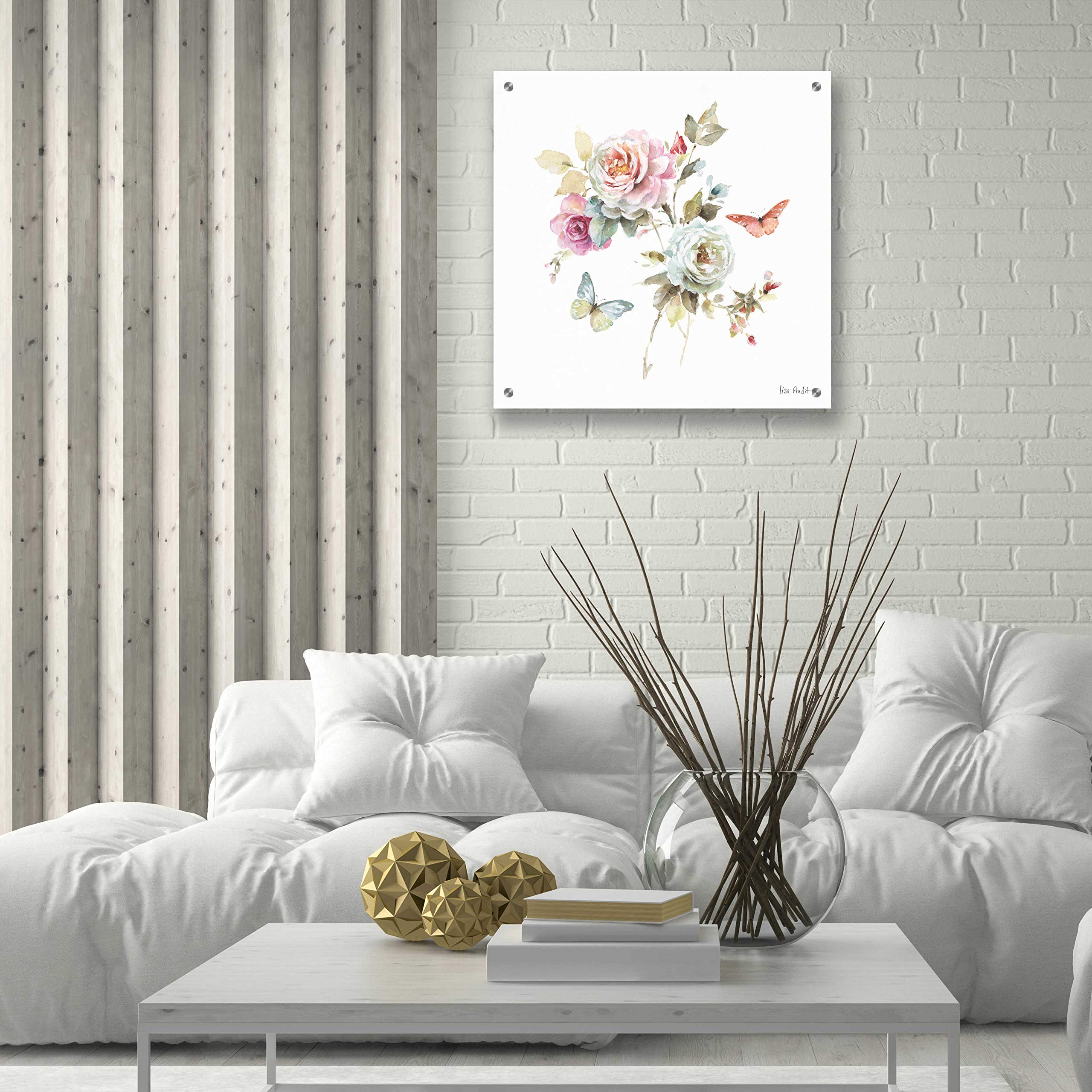 Beautiful Romance VII by Lisa Audit - 24x24 Inch Acrylic Glass Wall Art Painting, Modern Home Decor for Living Room, Bedroom & Office