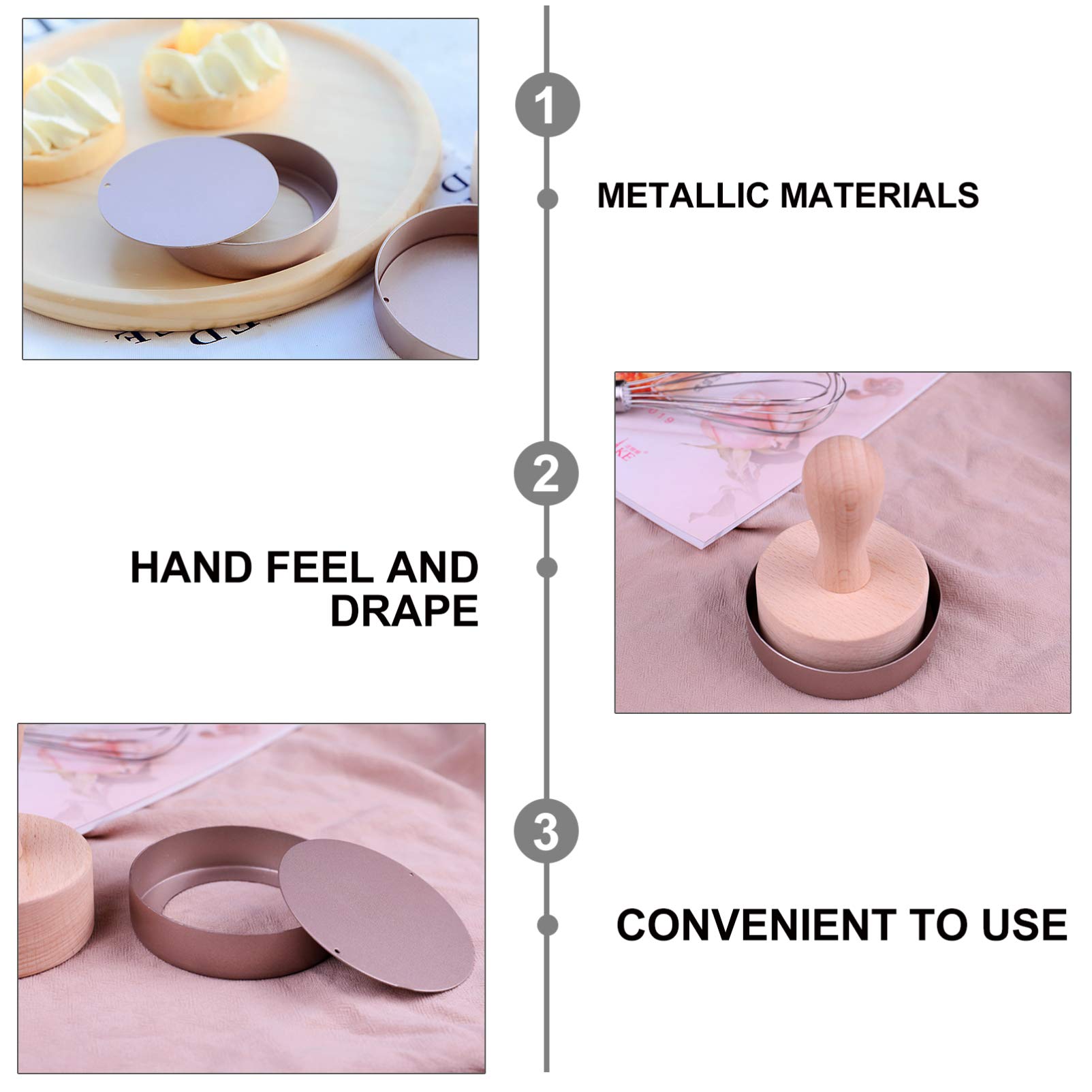 DOITOOL Wooden Tart Tamper Set - Pie Pastry Dough Press Tool with Egg Tart Pan Mold for Baking Mini Tarts, Cheesecakes, Pasta & Desserts | Perfect for Home Bakers, DIY Pastry Making & Professional Kitchen Use