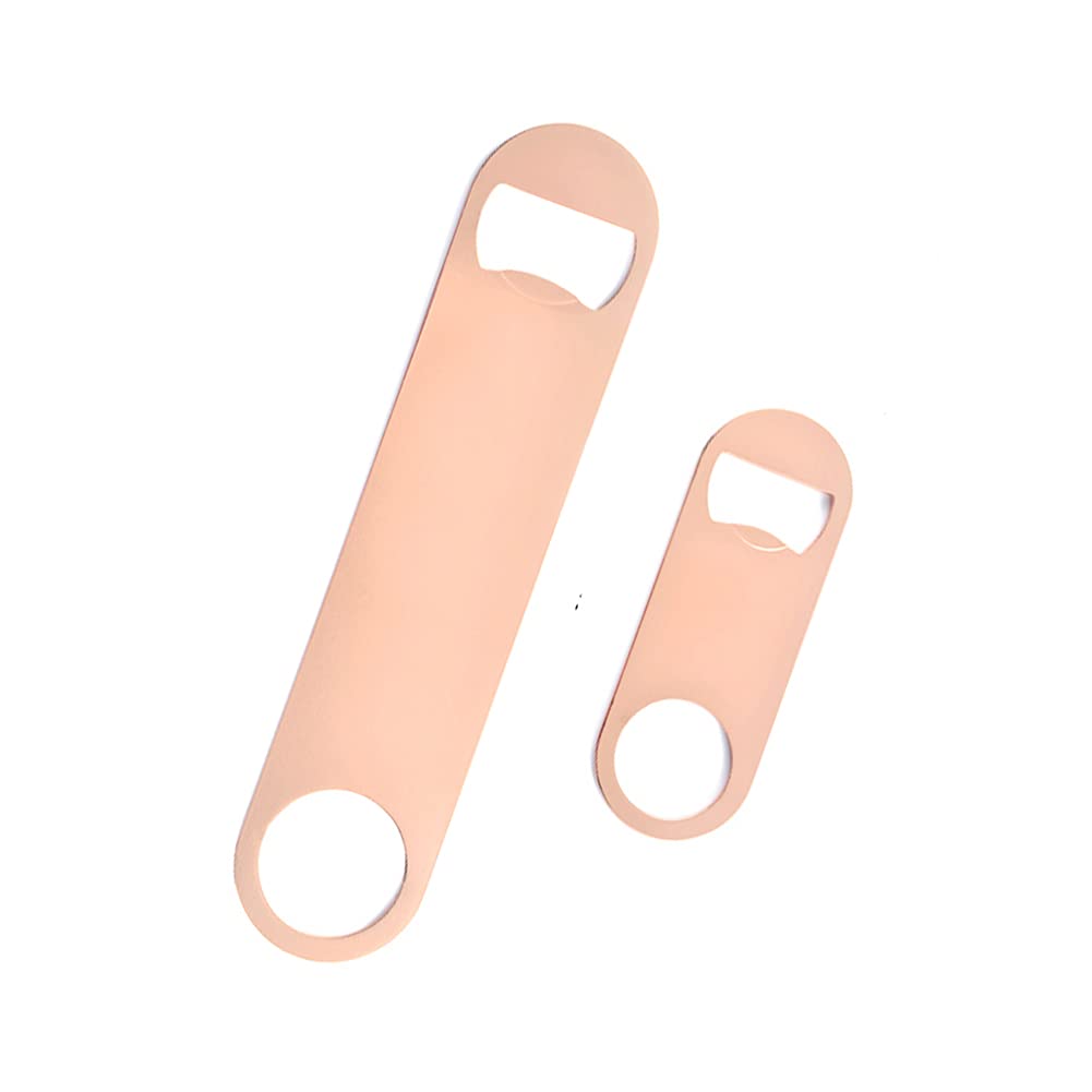 2-Pack Stainless Steel Bottle Opener Set - Rose Gold Soda & Beer Bottle Opener for Bar, Kitchen & Outdoor Use - Durable Bar Tool & Unique Gift Idea for Beer Lovers