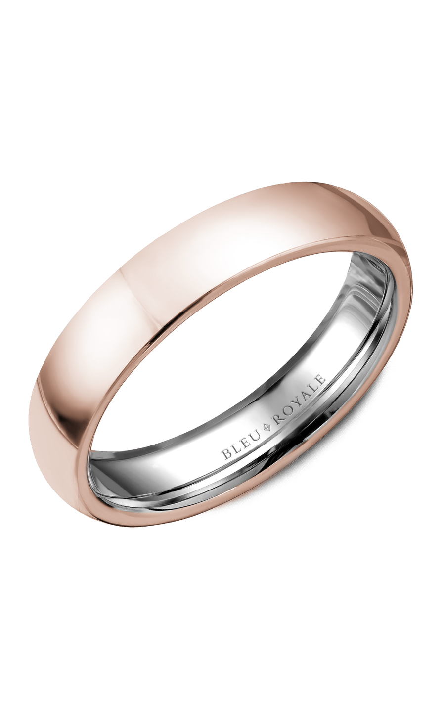 Bleu Royale Men's Wedding Band RYL 057RW5 - 14K White Gold Classic Ring for Grooms & Engagement - Perfect for Weddings, Anniversaries & Special Occasions