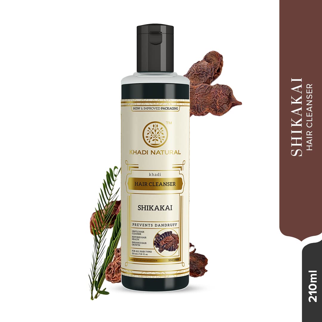 Khadi Natural Shikakai Shampoo - 210ml | Ayurvedic Hair Cleanser for All Hair Types | Nourishing & Strengthening Shampoo with Herbal Ingredients | Perfect for Daily Hair Care & Scalp Health