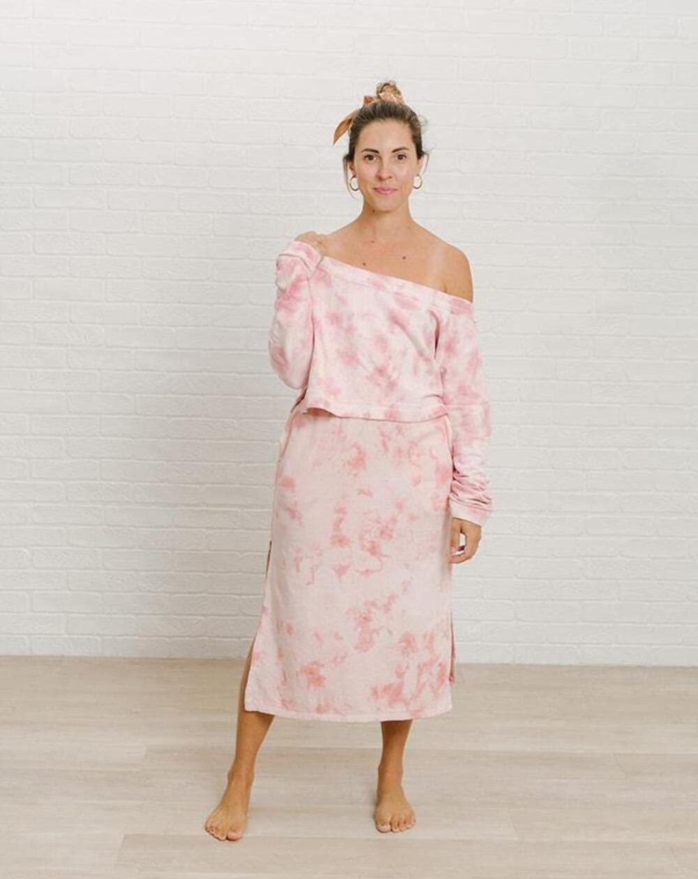 Organic High-Waisted Maxi Skirt in Pink Sand - Flowy Boho Summer Skirt for Women, Beach Vacation, Music Festival & Casual Outfits