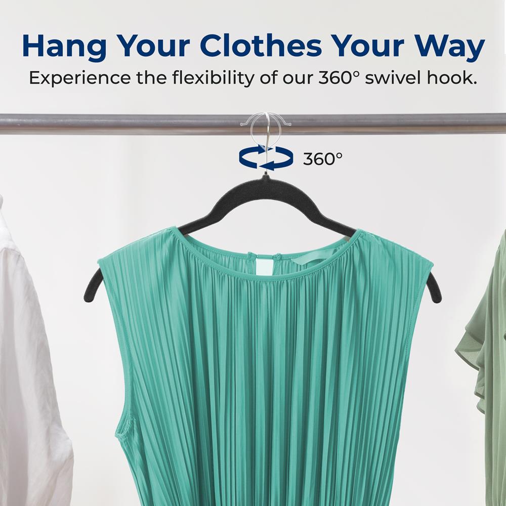 50 Piece Velvet Hangers - Non-Slip Clothes Hangers for Closet Organization | Space Saving, Gentle on Clothes | Perfect for Wardrobe, Laundry Room & Travel Packing