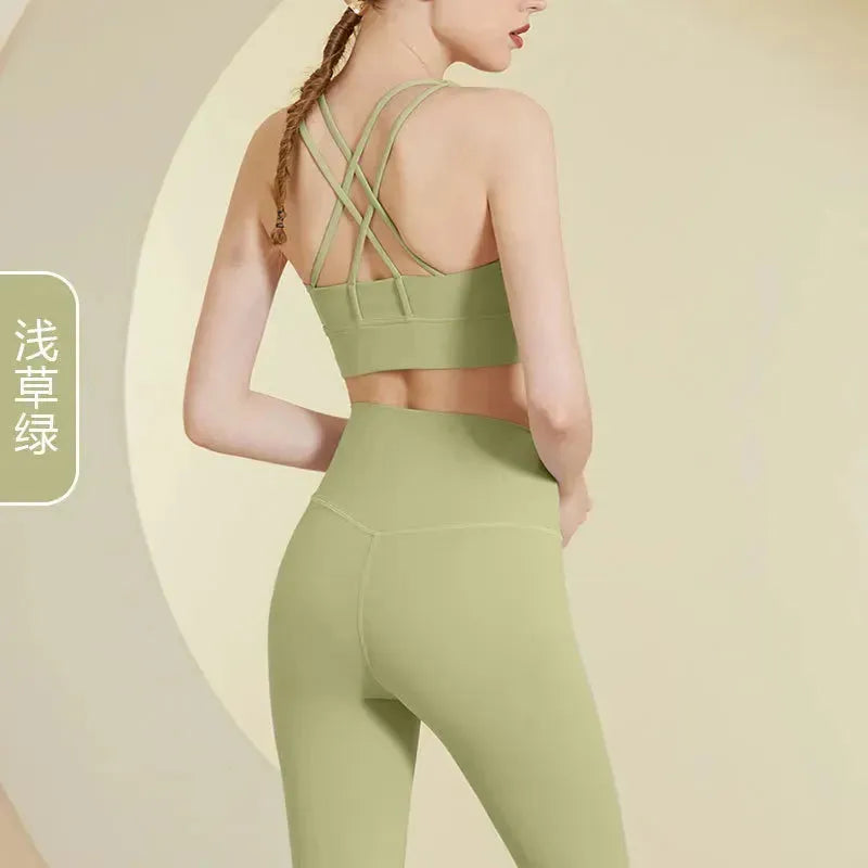 2Pcs Seamless Yoga Set for Women - Gym Fitness Clothing, Sports Bra & High Waist Workout Leggings - Perfect for Yoga, Pilates, Running & Gym Training