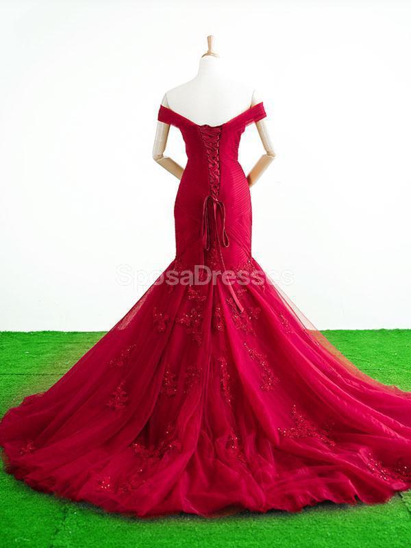 Elegant Off Shoulder Red Mermaid Prom Dress for Evening Party & Special Occasions - Perfect for Homecoming, Prom Night, and Formal Events (Style 12266)