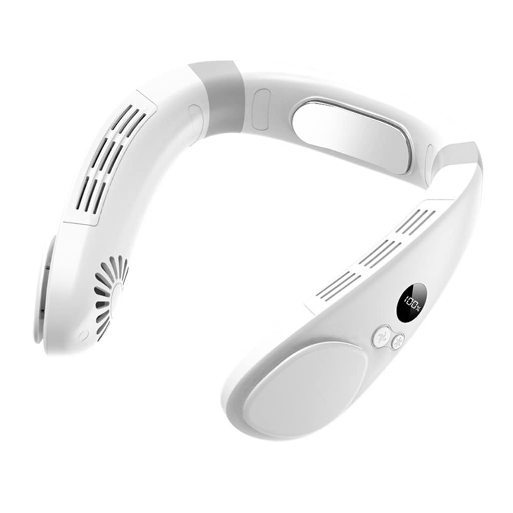 TJLSS Portable Neck Fan - Hands-Free Personal Air Cooler with LED Light for Summer Outdoor, Sports, Travel & Office Use