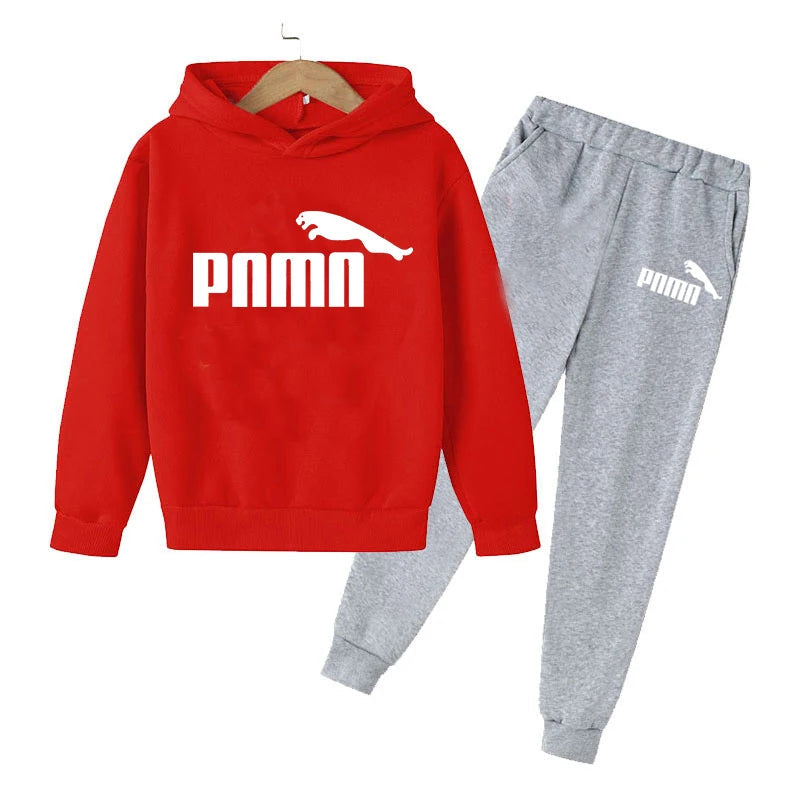 2023 Trendy Kids' Hoodie & Pants 2-Piece Set - Boys & Girls Spring/Fall Casual Outfit for Outdoor Jogging, Playdates & School Activities | Comfortable Cotton Sweatshirt & Jogger Pants