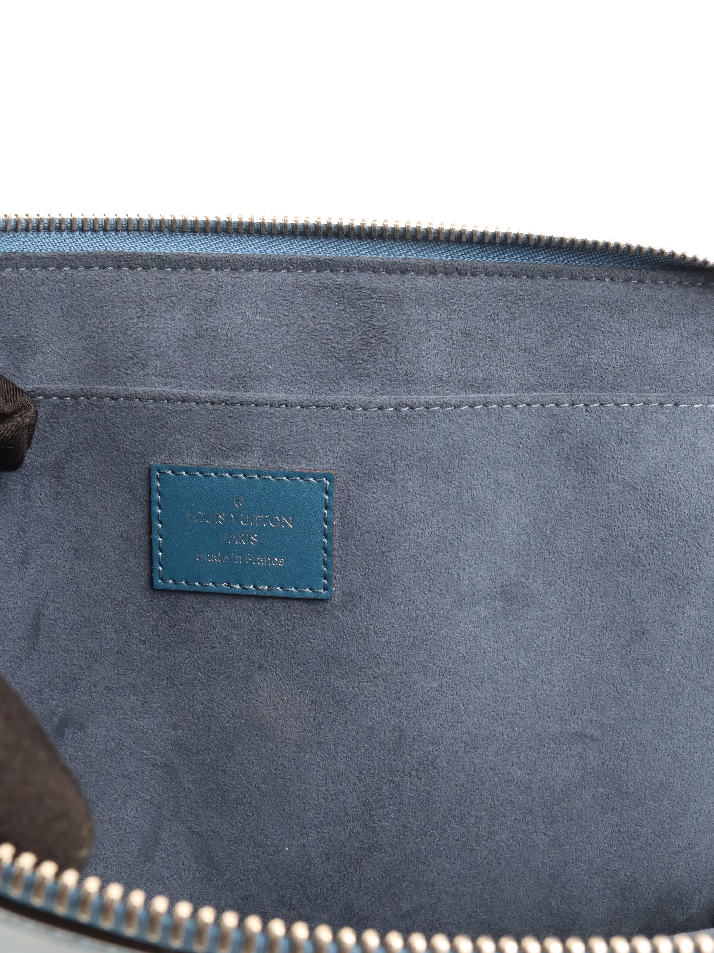 Authentic Louis Vuitton Blue Epi Leather Pouch - Luxury Small Wallet for Women & Men - Perfect for Travel, Cards & Cash Organization