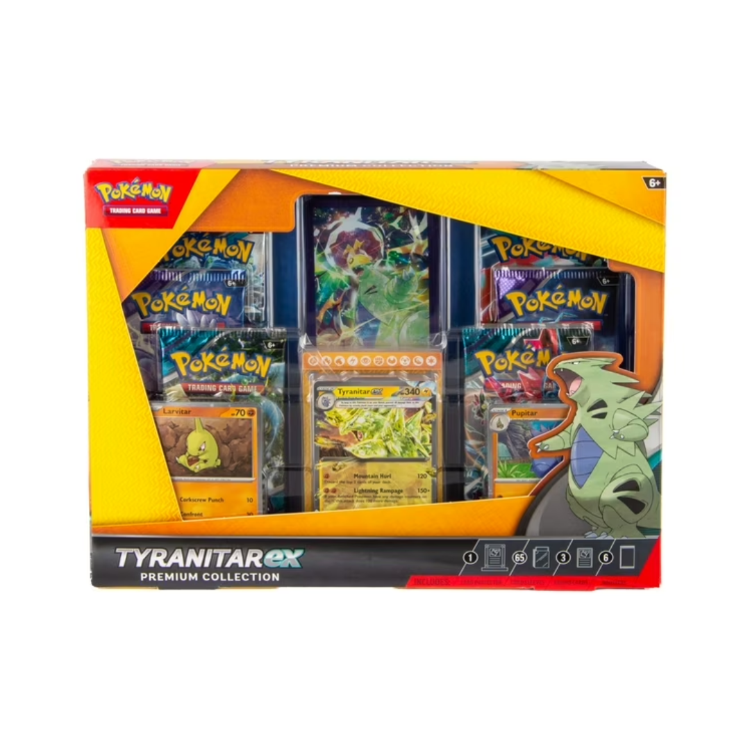 Tyranitar ex Premium Collection Box - Pokemon TCG Expansion Pack with Rare Cards & Collectibles | Perfect for Battles, Trading & Display